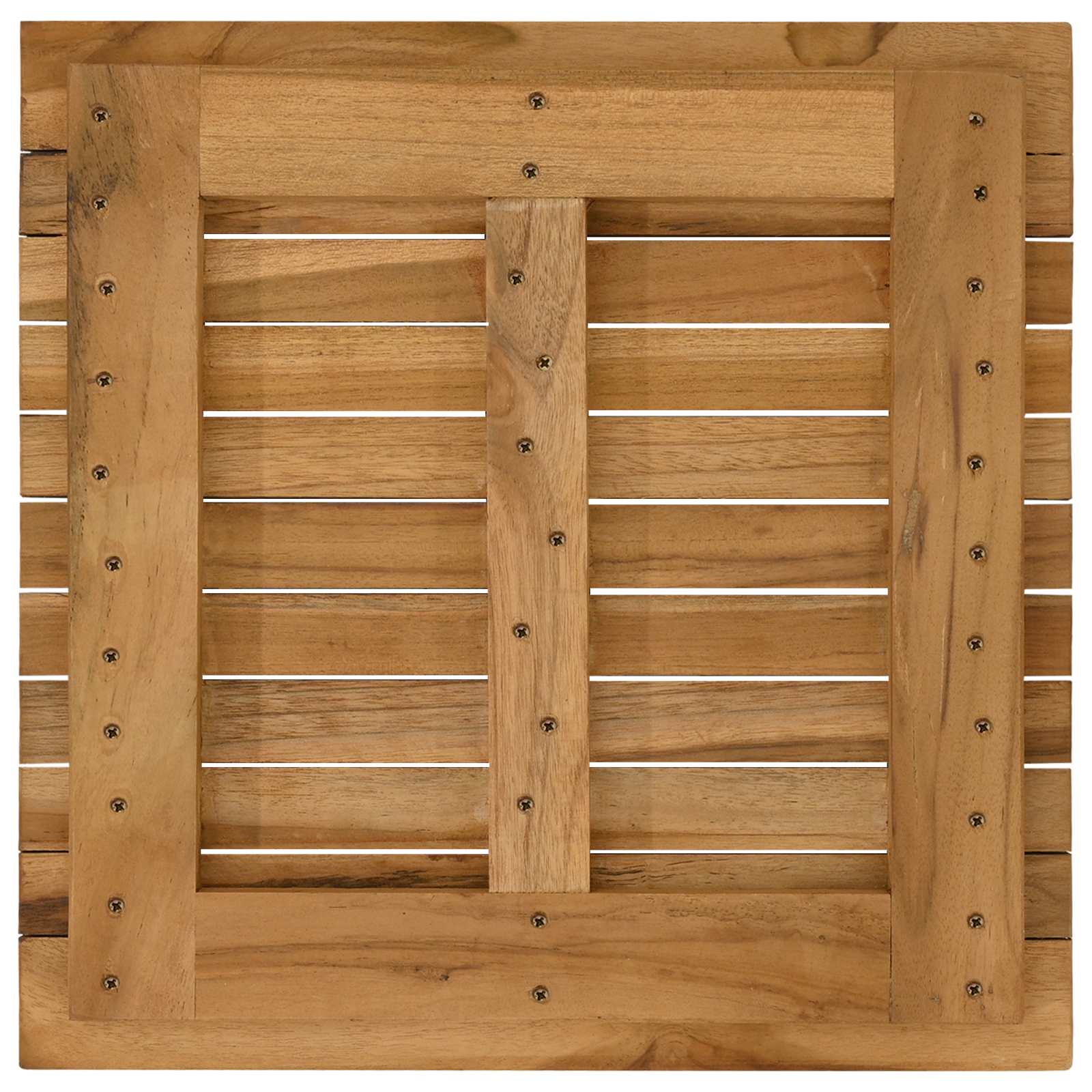 Plateau de table 50 x 50 x 3,5 cm Carré Bois de teck massif - XIOS