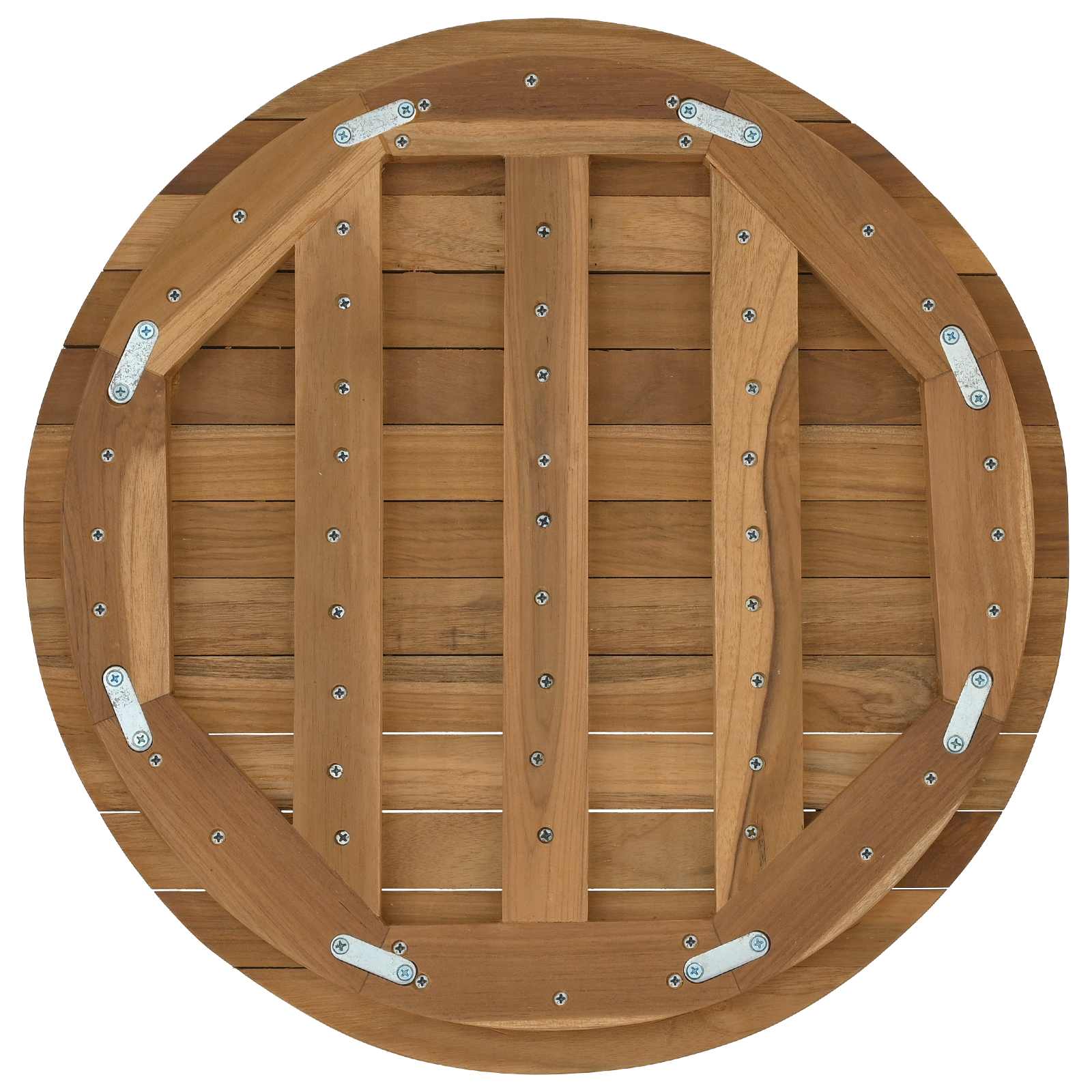Plateau de table Ø 50 x 3,5 Rond Bois de teck massif Naturel - XIOS