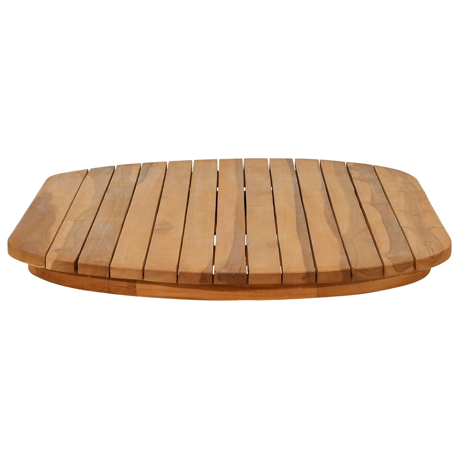 Plateau de table 100 x 50 x 3,5 cm ovale Bois de teck massif - XIOS