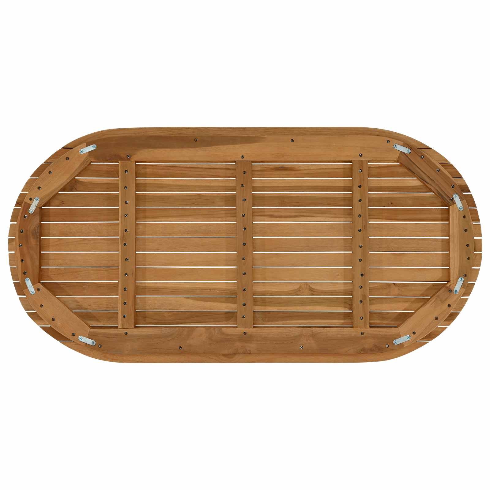 Plateau de table 110 x 55 x 3,5 cm ovale Bois de teck massif - XIOS