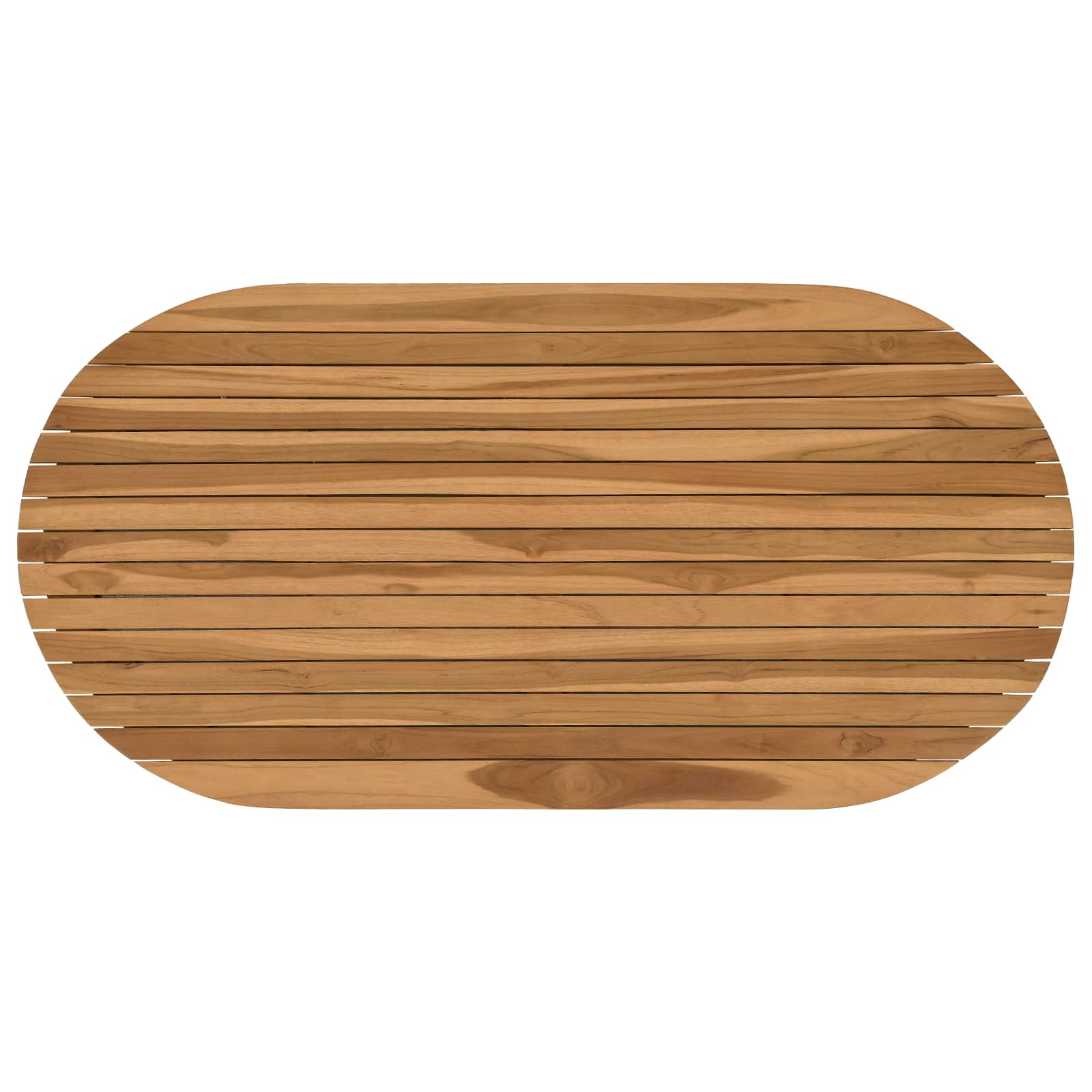 Plateau de table 110 x 55 x 3,5 cm ovale Bois de teck massif - XIOS