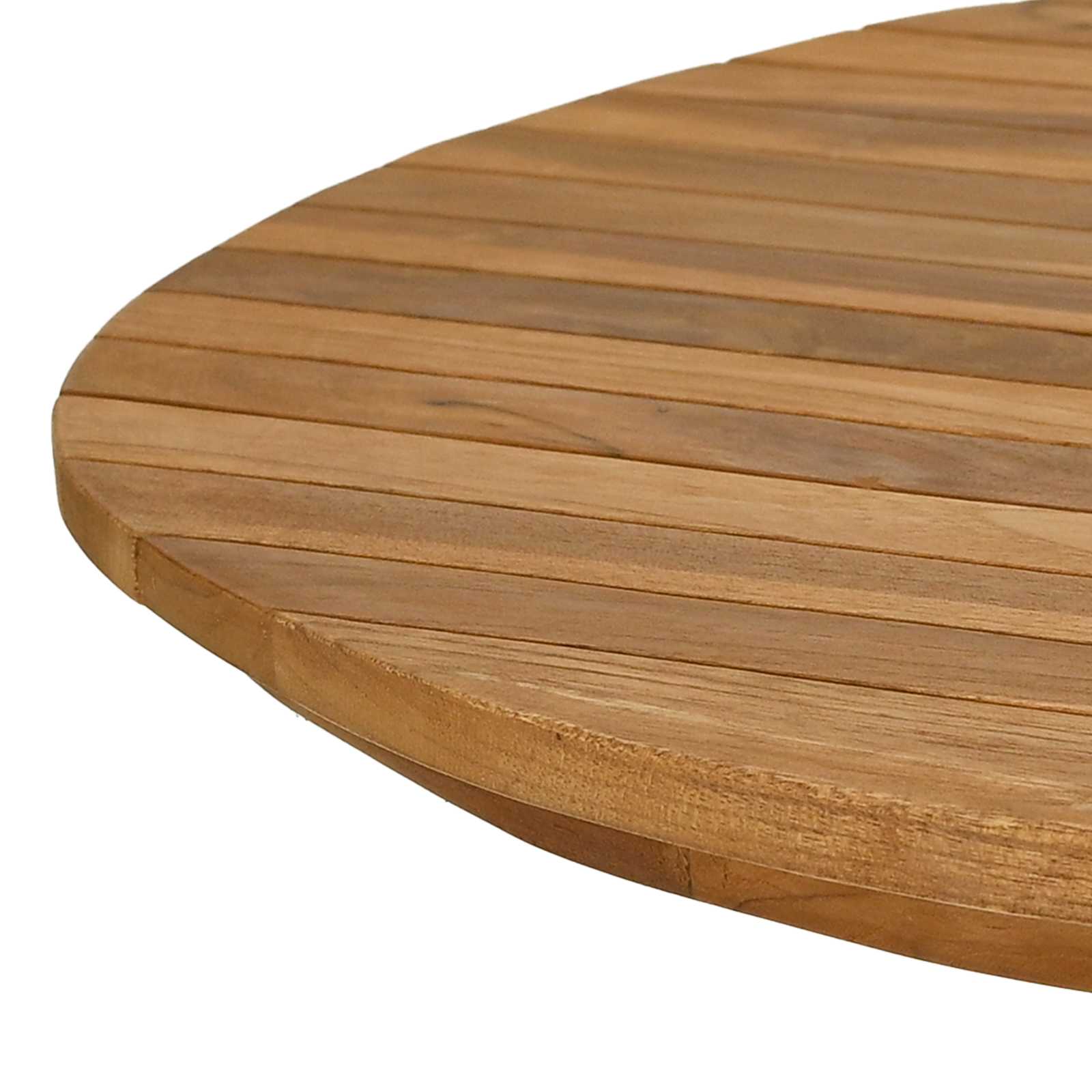 Plateau de table 120 x 70 x 3,5 cm ovale Bois de teck massif - XIOS