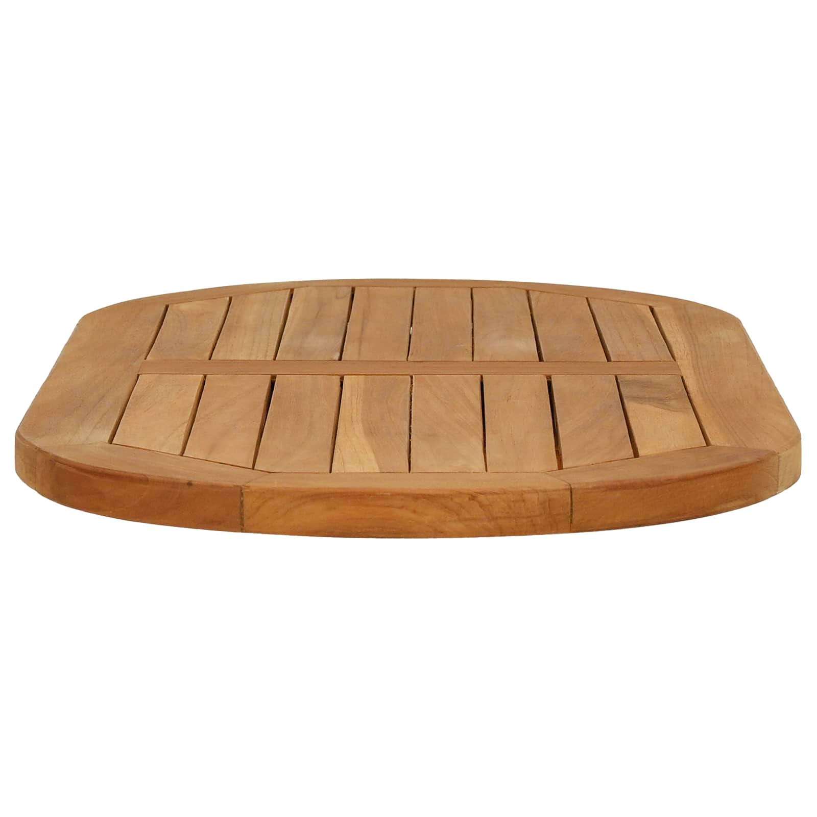 Plateau de table 80 x 40 x 2,5 cm ovale Bois de teck massif - XIOS