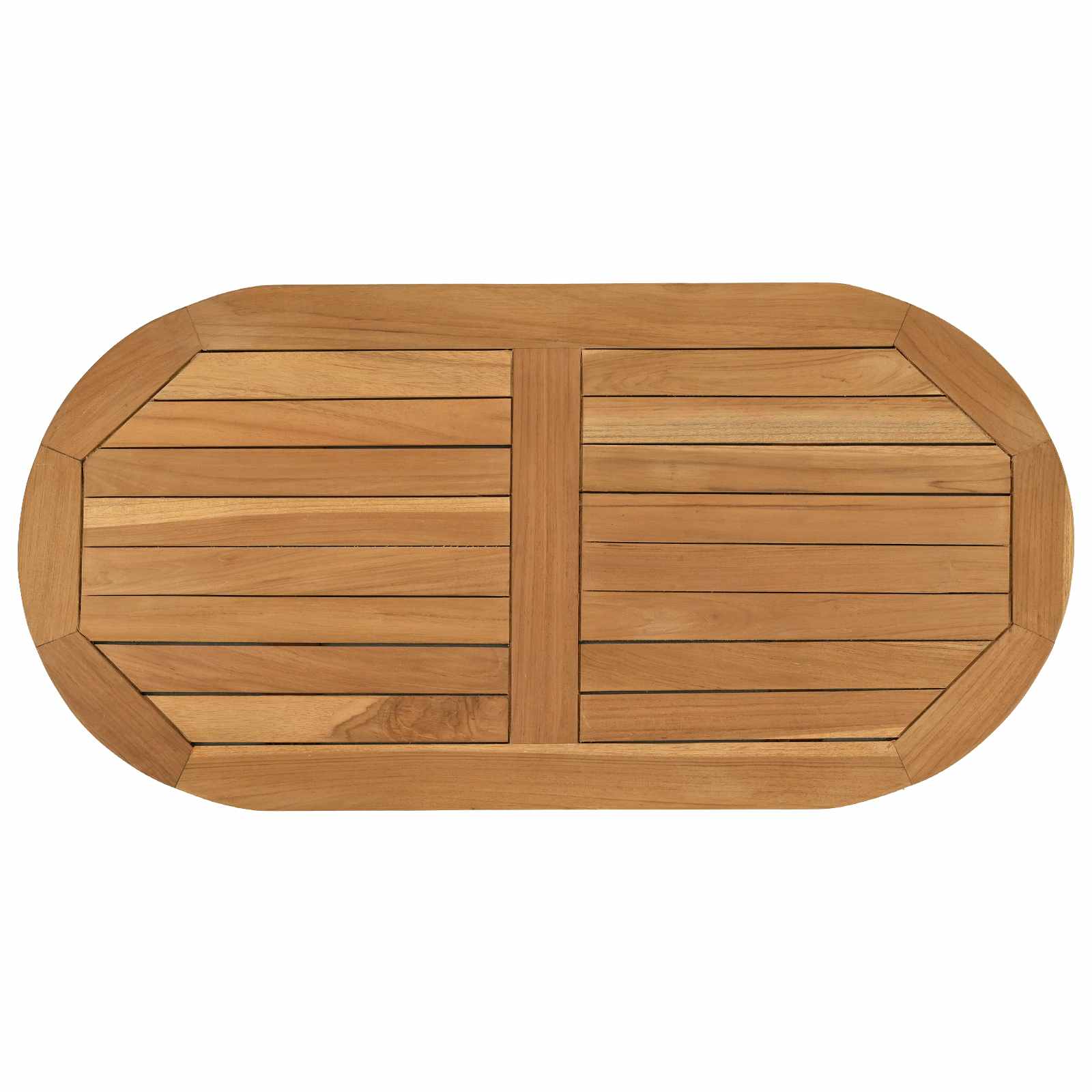 Plateau de table 80 x 40 x 2,5 cm ovale Bois de teck massif - XIOS