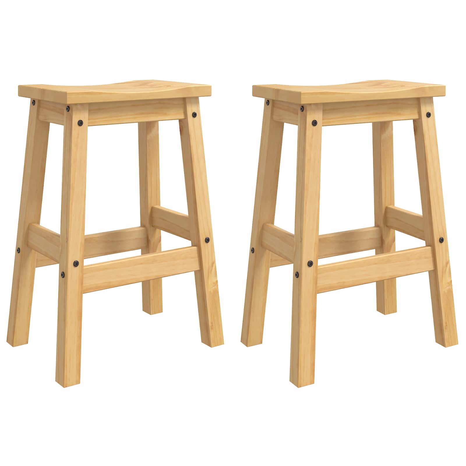 Tabouret de bar 2 pcs Cire de Miel 44 x 30 x 63 cm Pin massif