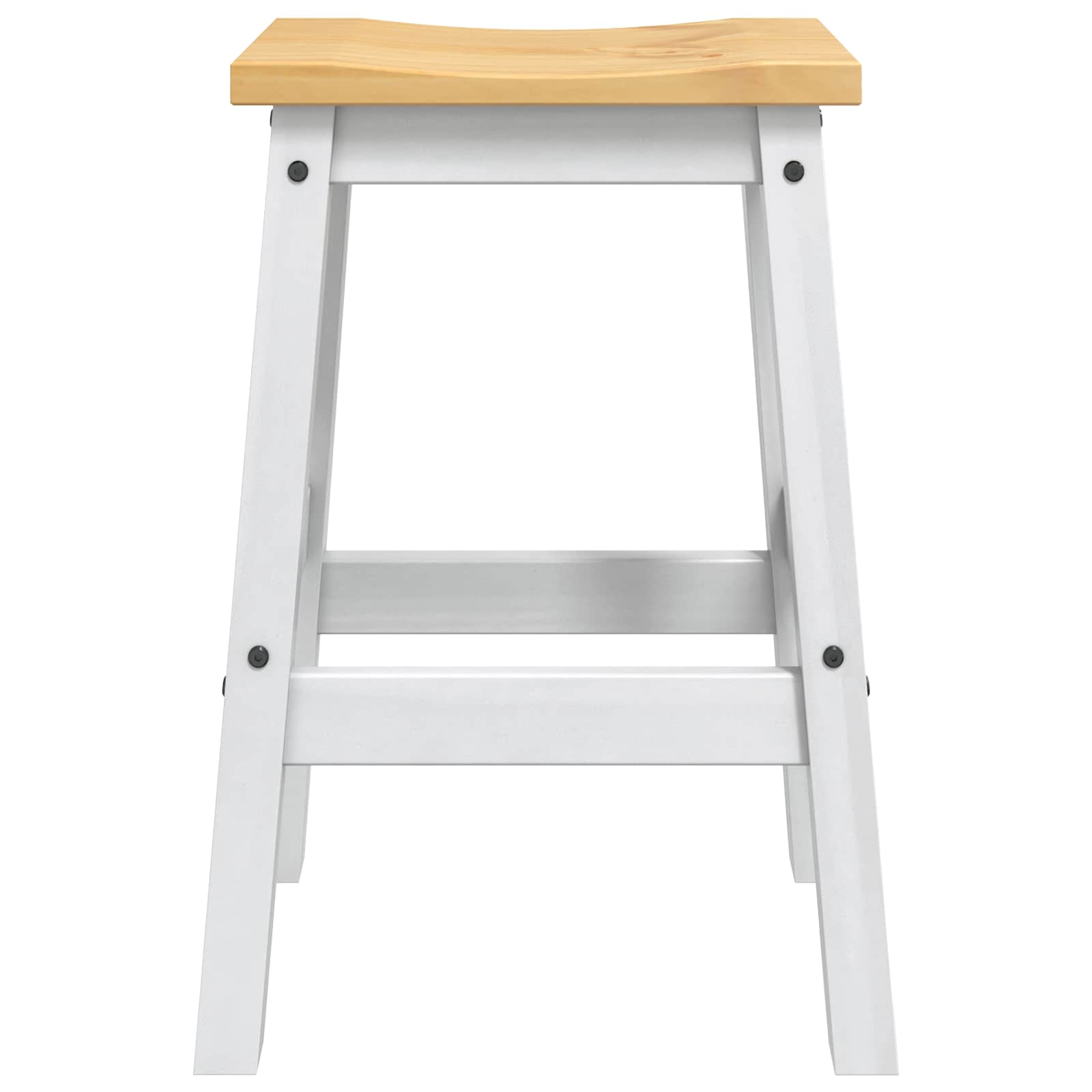 Tabouret de bar 2 pcs Blanc et Cire de Miel 44 x 30 x 63 cm
