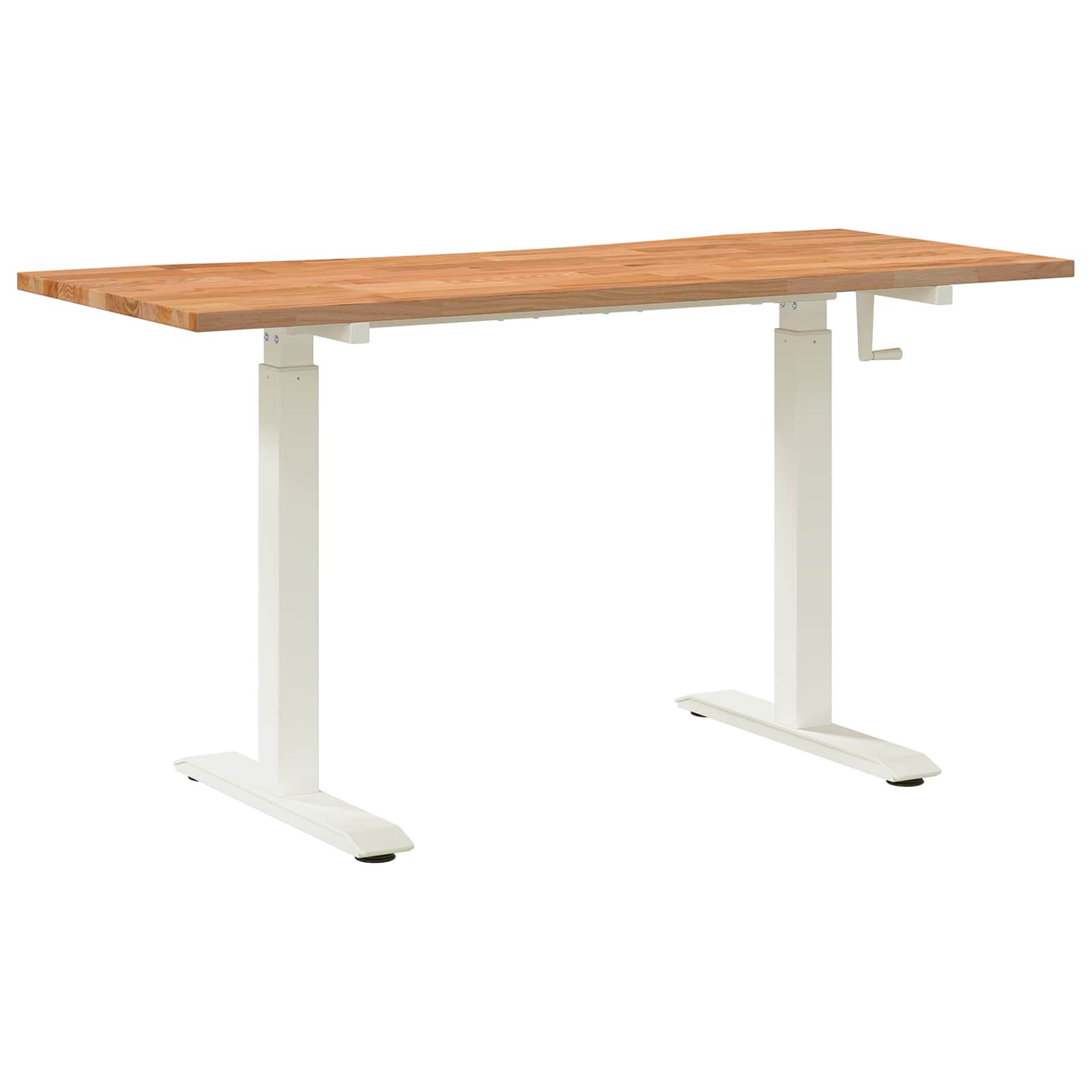 Bureau Blanc et Brun Clair 140 x 60 cm Bois de chêne massif - XIOS