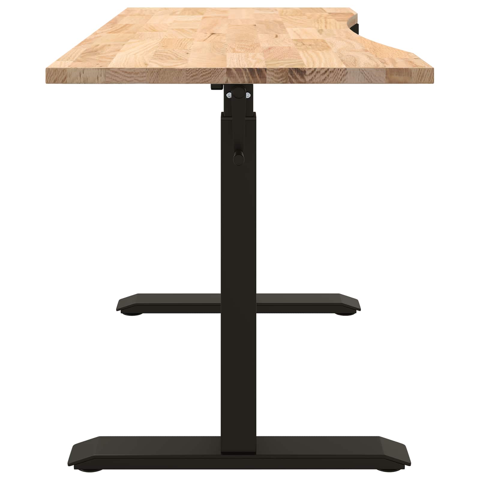 Bureau Noir et naturel 140 x 60 cm Bois de chêne massif - XIOS