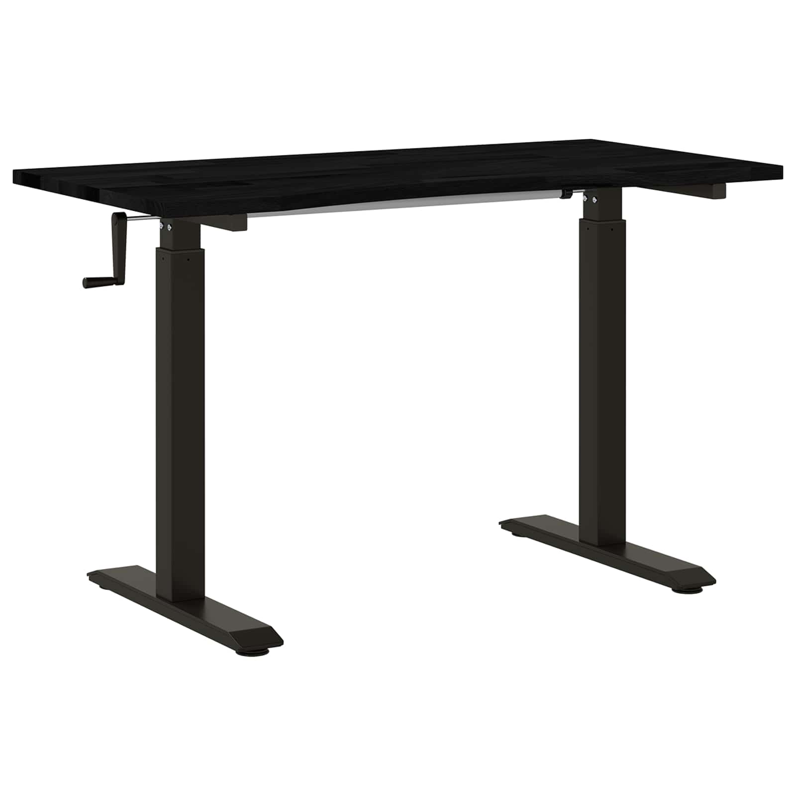 Bureau Noir et Brun Foncé 120 x 60 cm Bois de chêne massif - XIOS