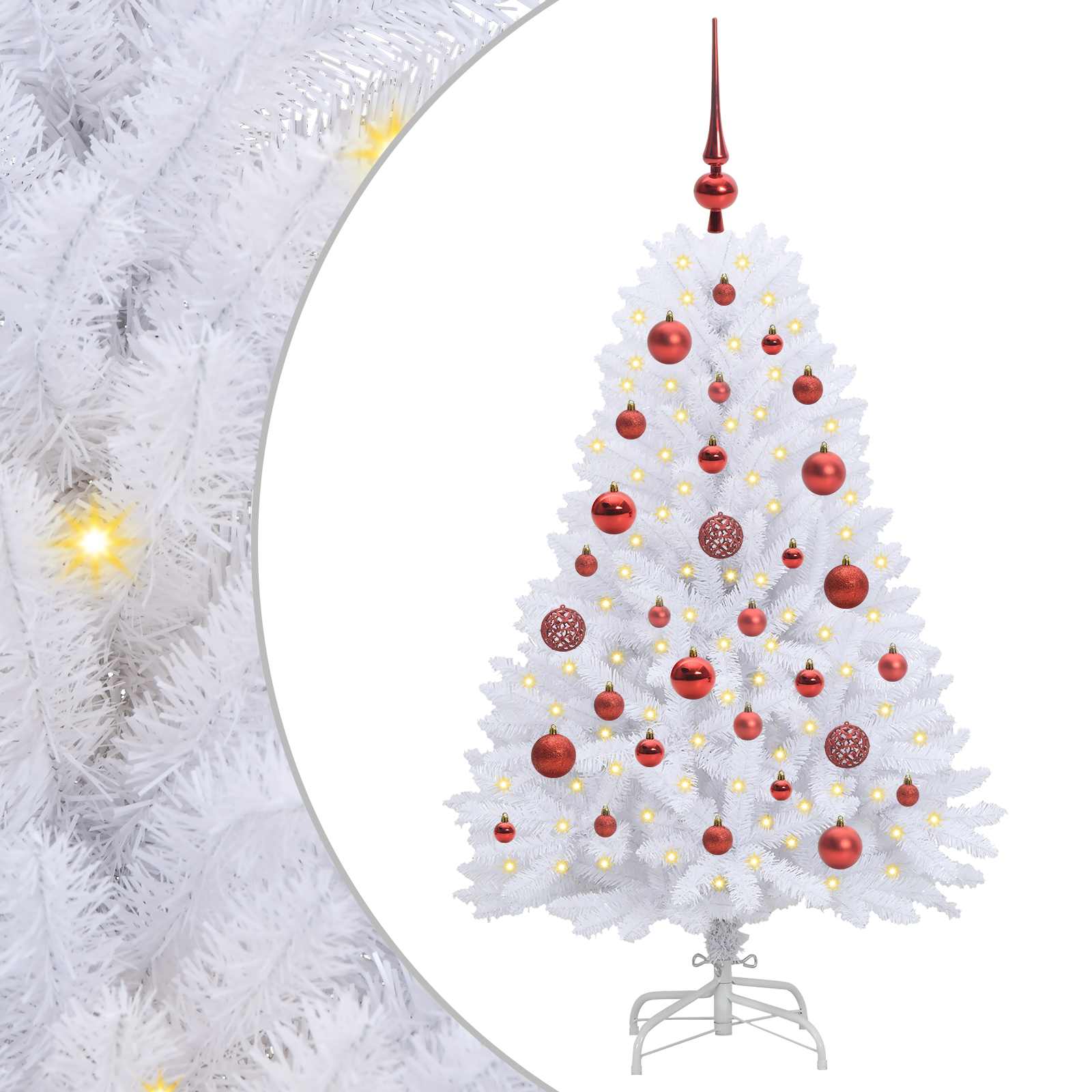 Sapin de Noël Artificiel à Branches Articulées Blanc 120 cm - XIOS