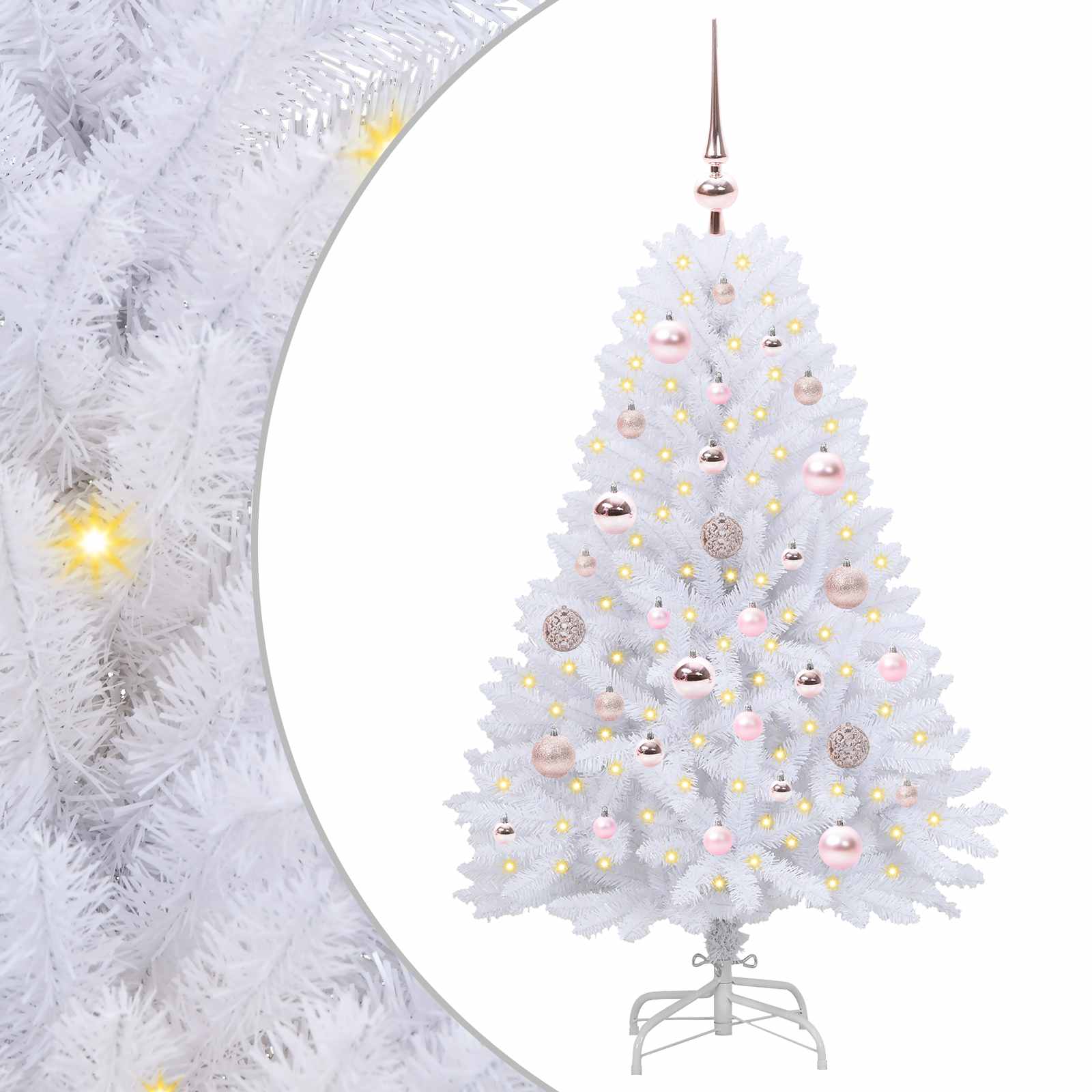 Sapin de Noël Artificiel à Branches Articulées Blanc 120 cm - XIOS