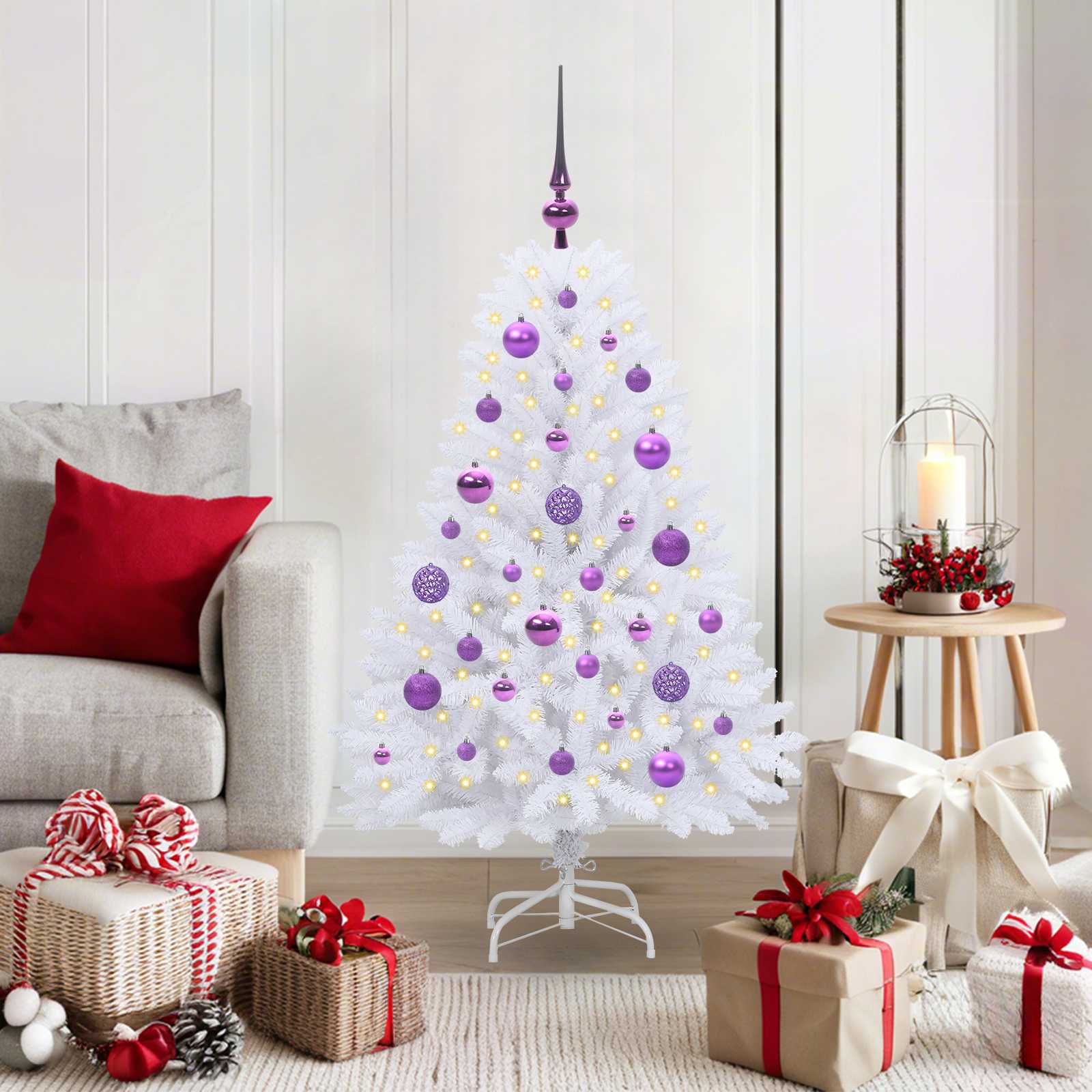 Sapin de Noël Artificiel à Branches Articulées Blanc 120 cm - XIOS