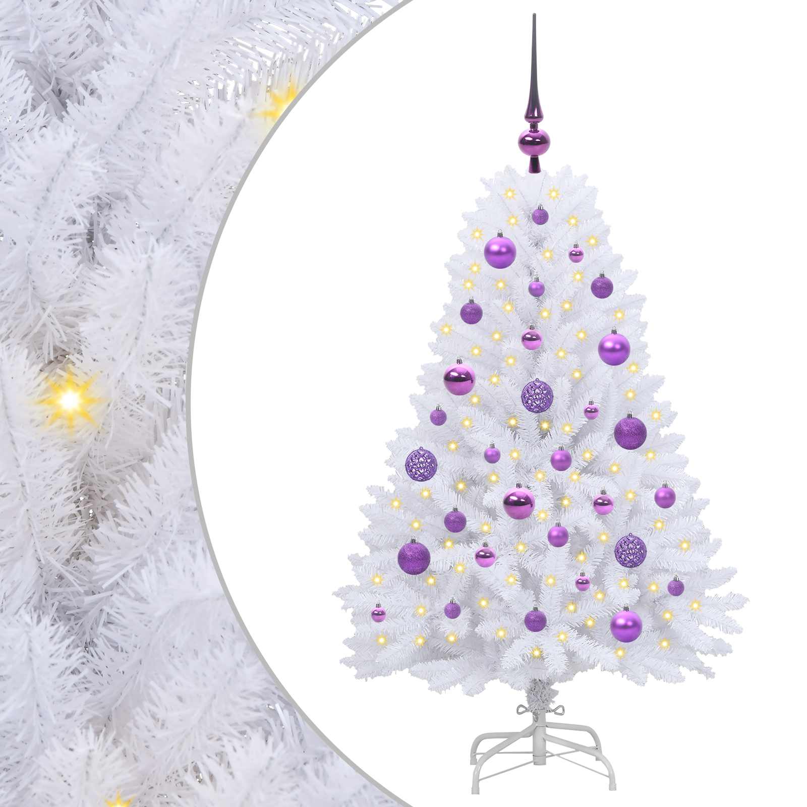 Sapin de Noël Artificiel à Branches Articulées Blanc 120 cm - XIOS