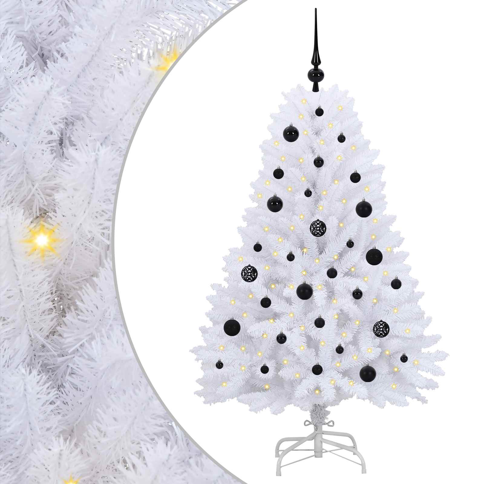 Sapin de Noël Artificiel à Branches Articulées Blanc 150 cm - XIOS