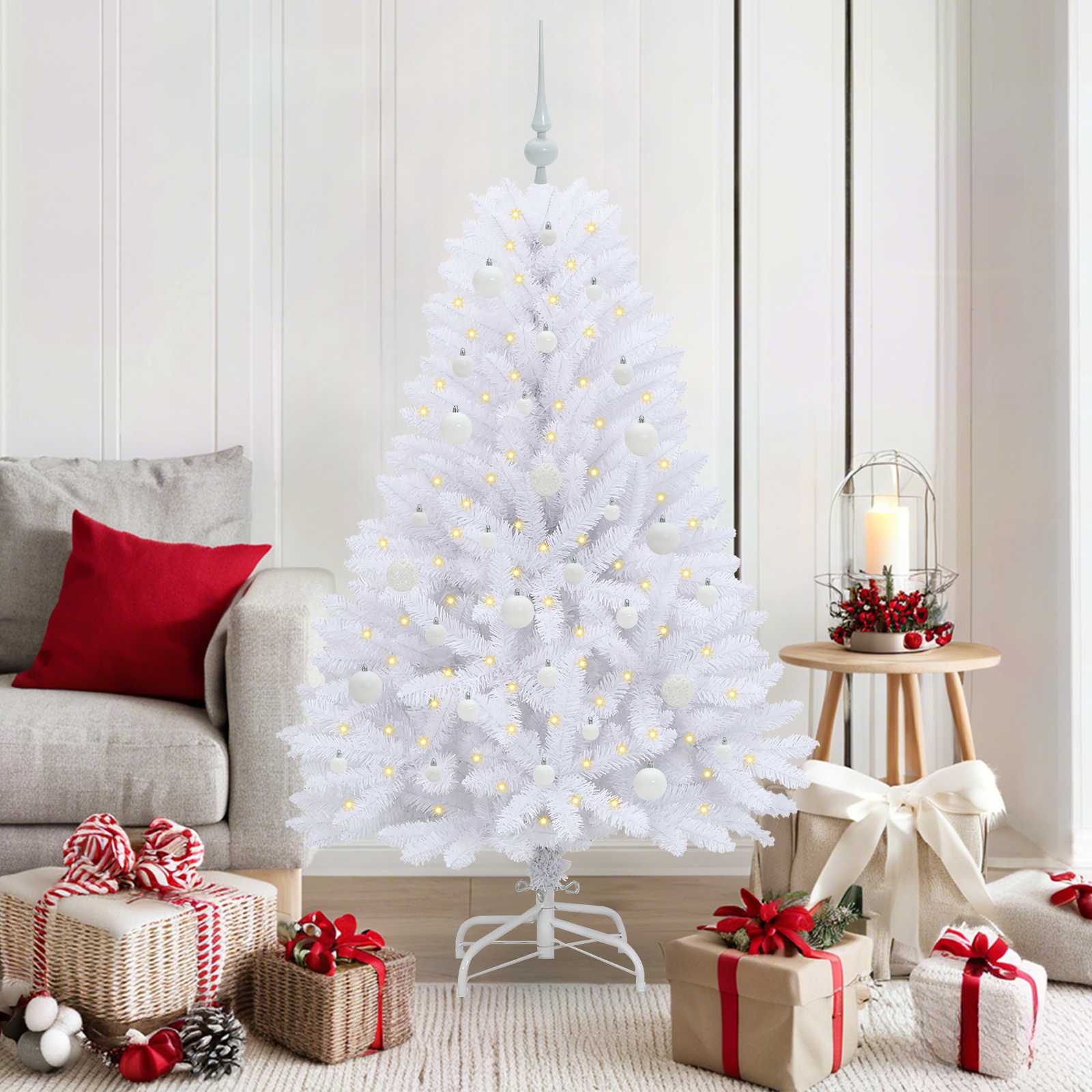 Sapin de Noël Artificiel à Branches Articulées Blanc 150 cm - XIOS