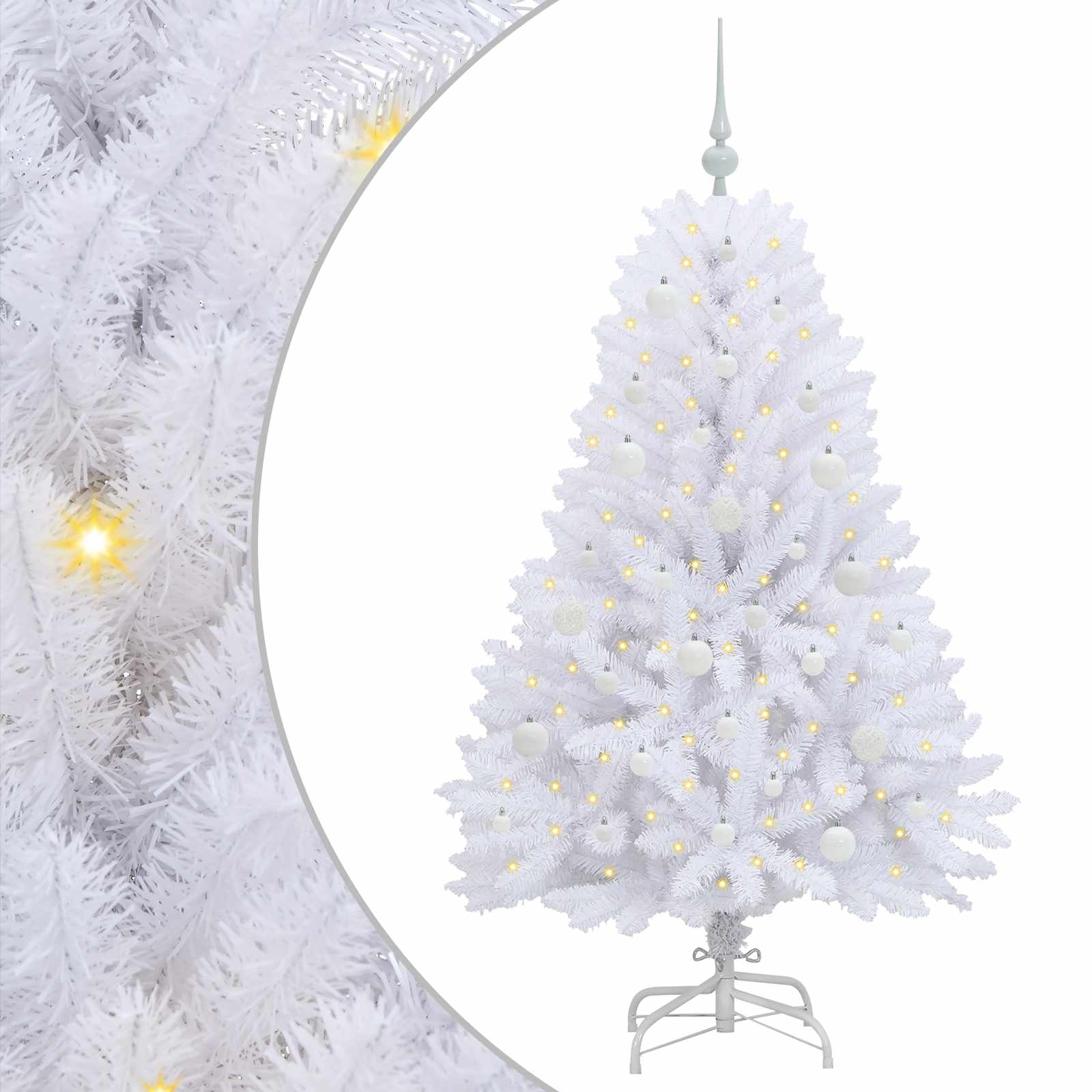 Sapin de Noël Artificiel à Branches Articulées Blanc 150 cm - XIOS