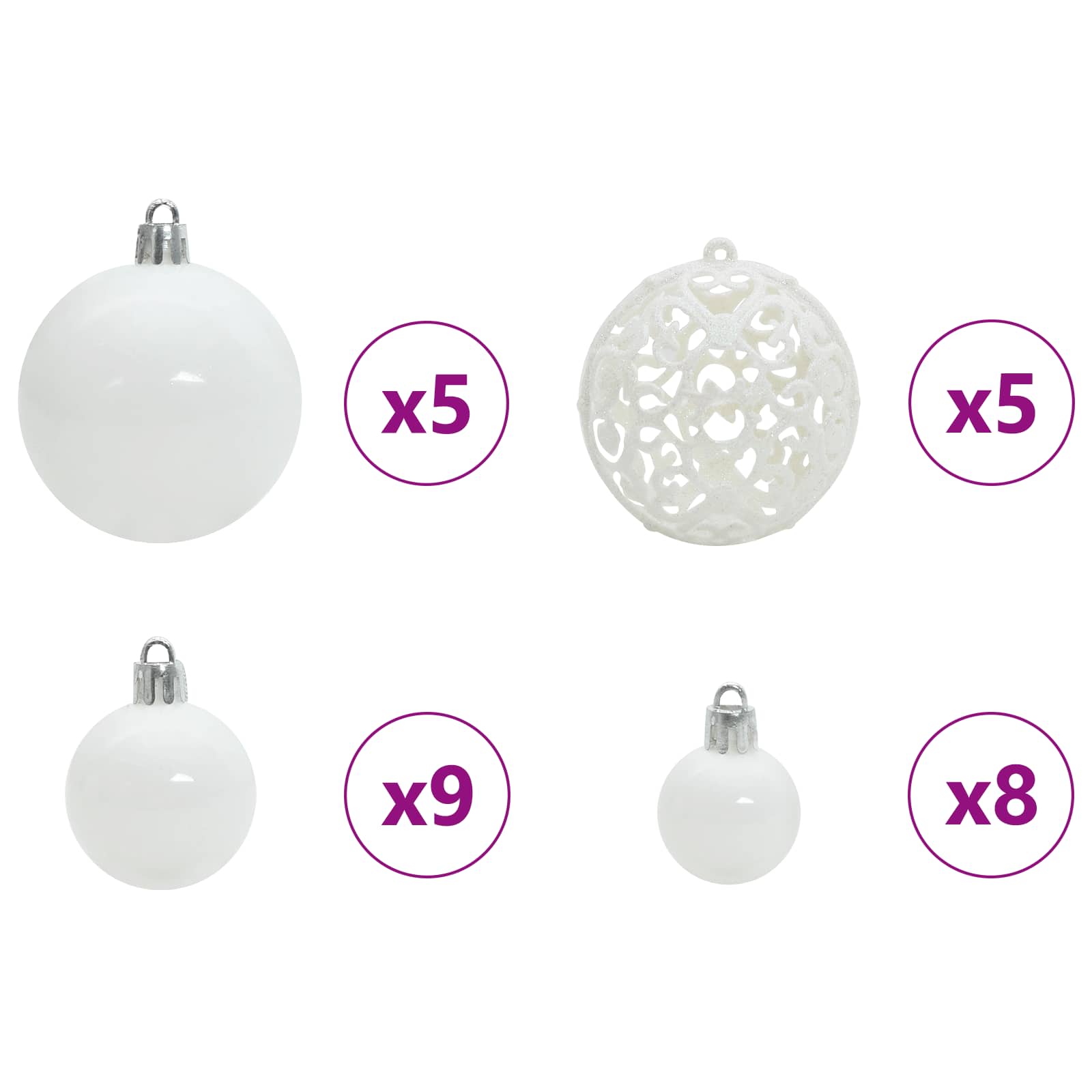 Sapin de Noël Artificiel à Branches Articulées Blanc 150 cm - XIOS