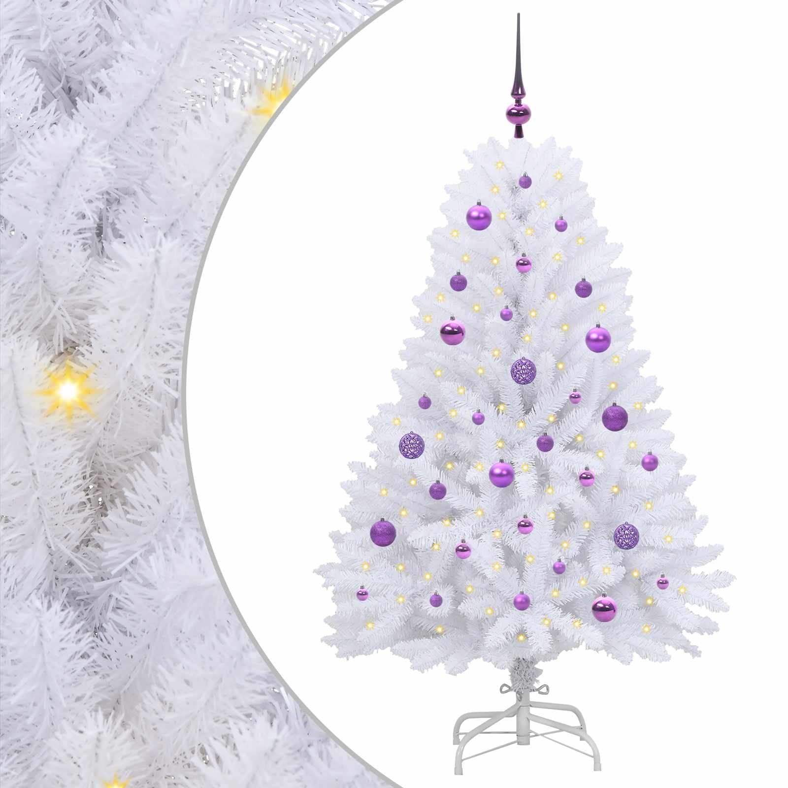 Sapin de Noël Artificiel à Branches Articulées Blanc 150 cm - XIOS