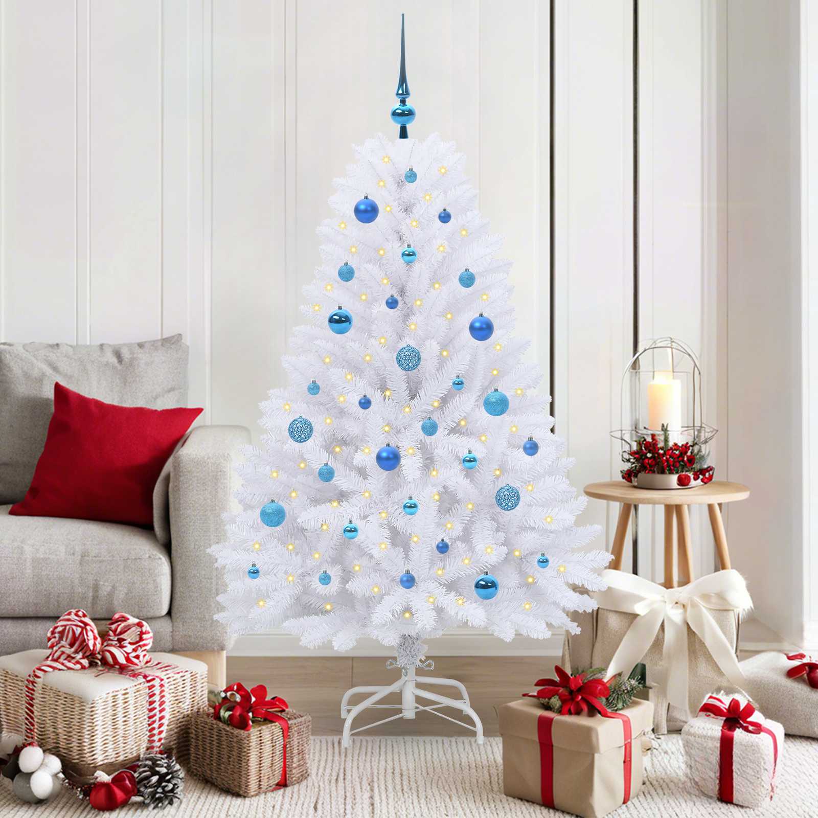 Sapin de Noël Artificiel à Branches Articulées Blanc 150 cm - XIOS