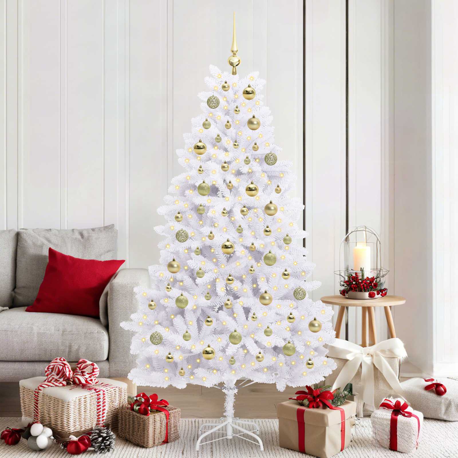 Sapin de Noël Artificiel à Branches Articulées Blanc 180 cm - XIOS