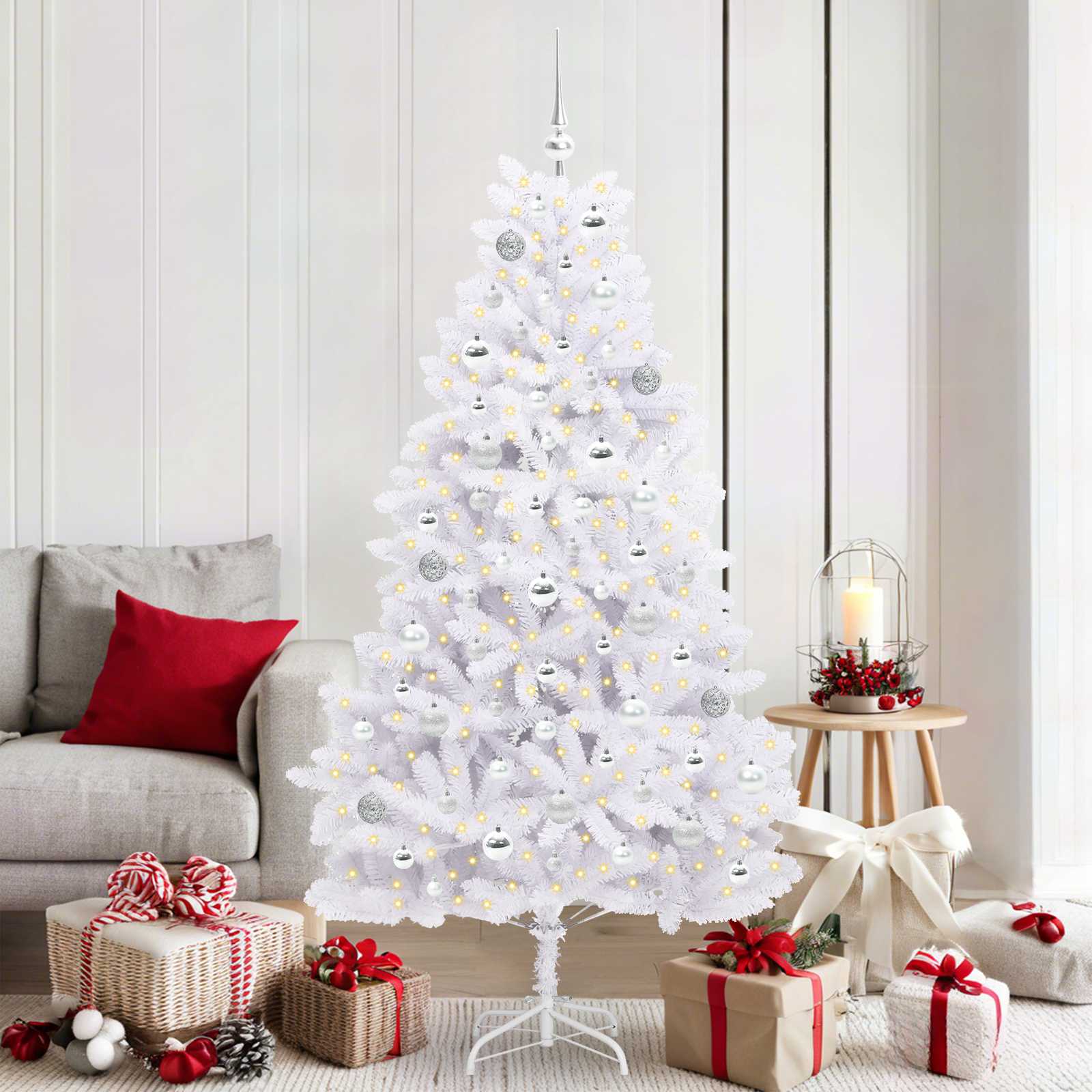 Sapin de Noël Artificiel à Branches Articulées Blanc 180 cm - XIOS