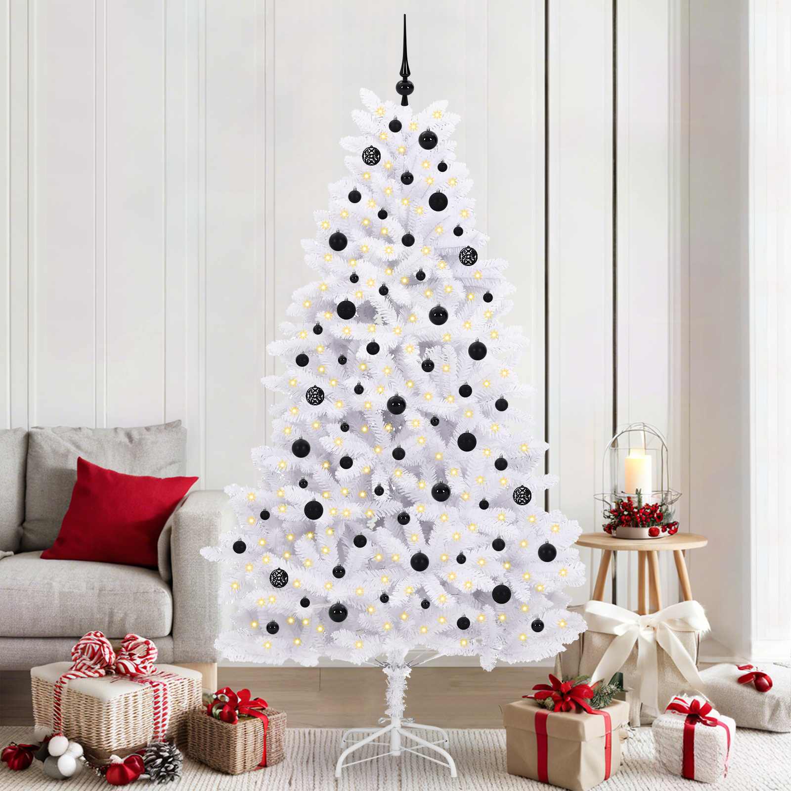 Sapin de Noël Artificiel à Branches Articulées Blanc 210 cm - XIOS