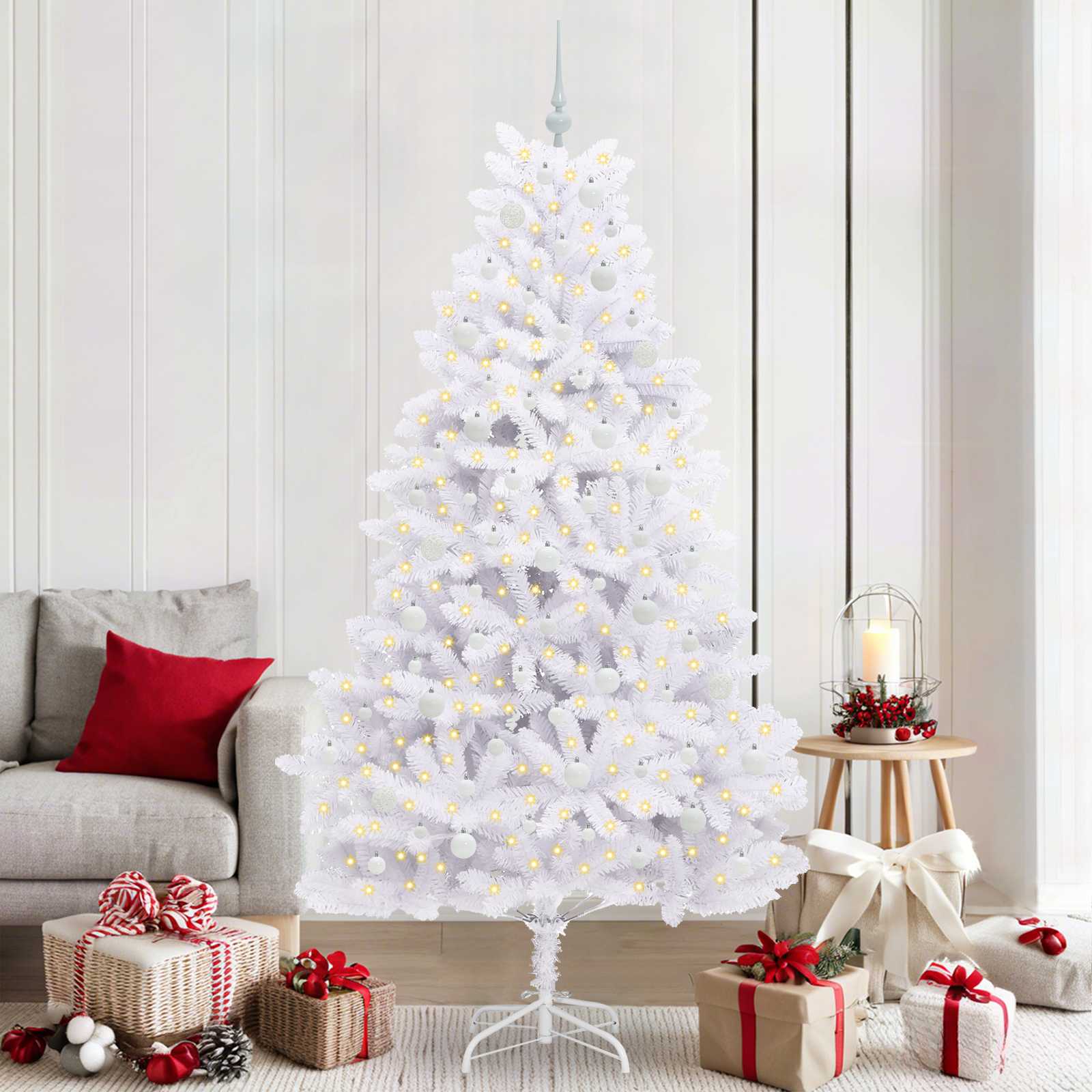Sapin de Noël Artificiel à Branches Articulées Blanc 210 cm - XIOS
