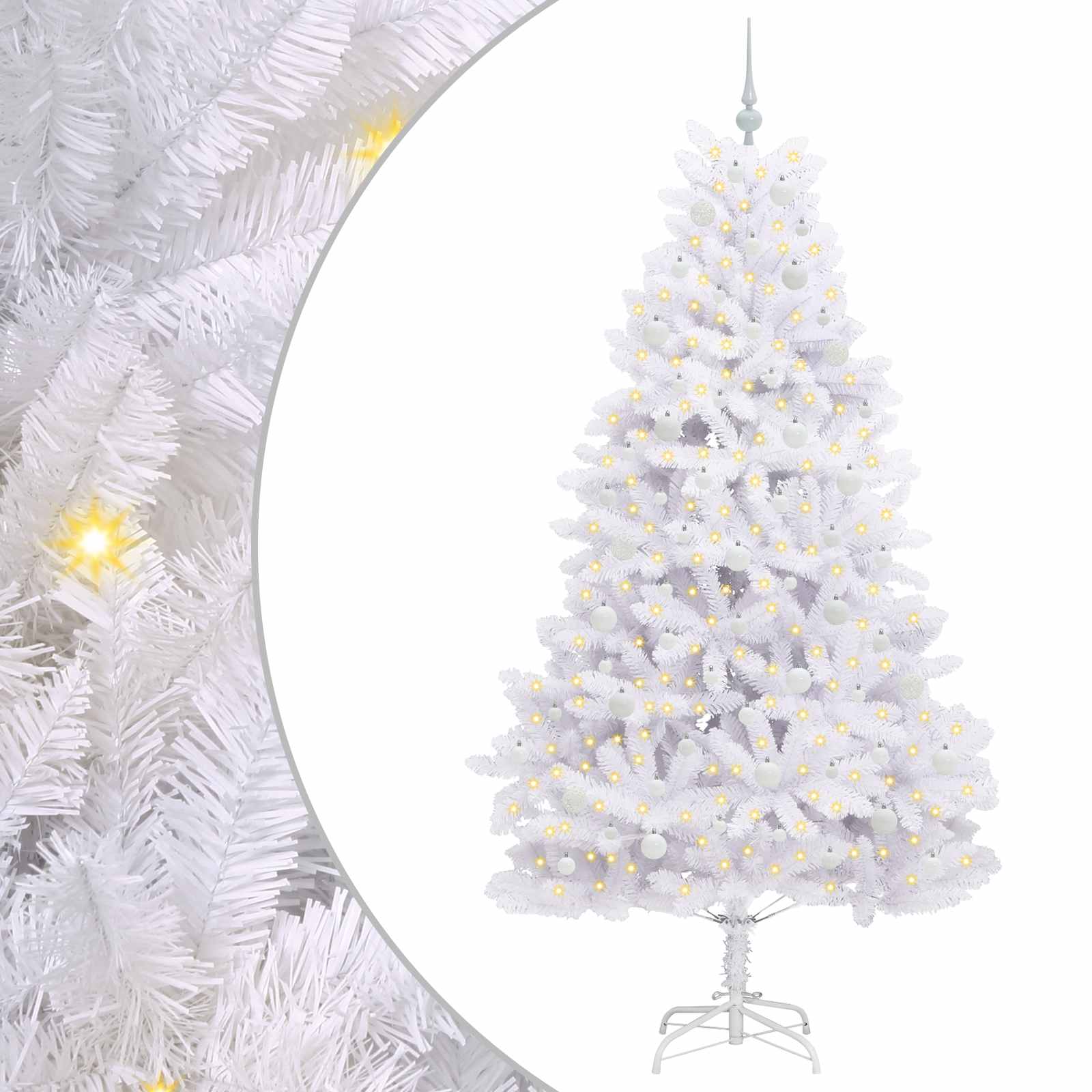 Sapin de Noël Artificiel à Branches Articulées Blanc 210 cm - XIOS