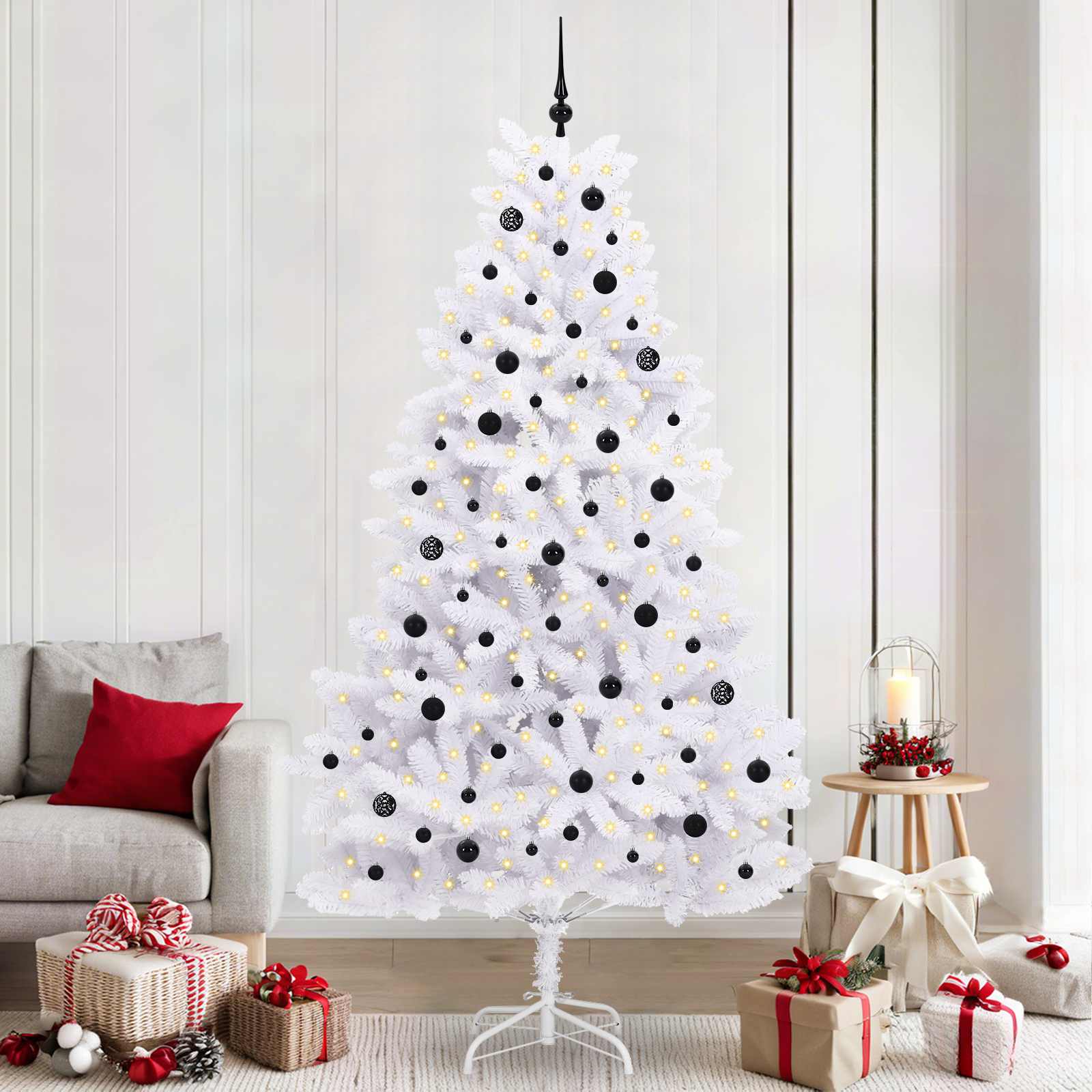 Sapin de Noël Artificiel à Branches Articulées Blanc 240 cm