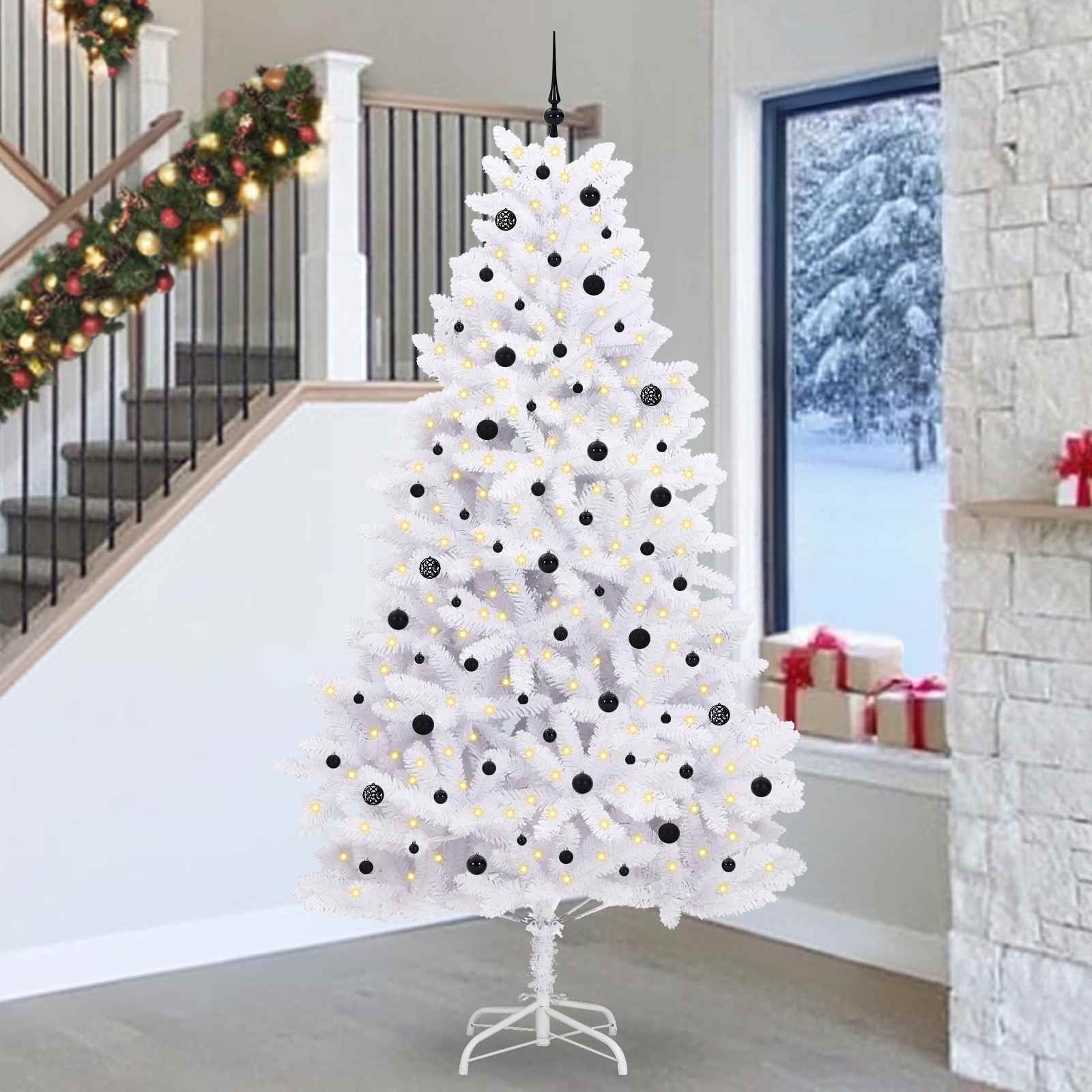 Sapin de Noël Artificiel à Branches Articulées Blanc 270 cm - XIOS