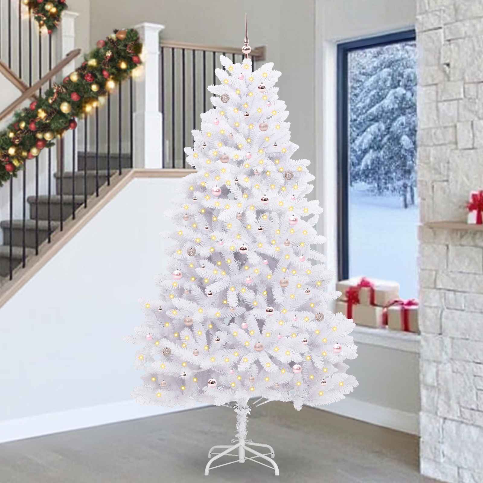 Sapin de Noël Artificiel à Branches Articulées Blanc 270 cm - XIOS