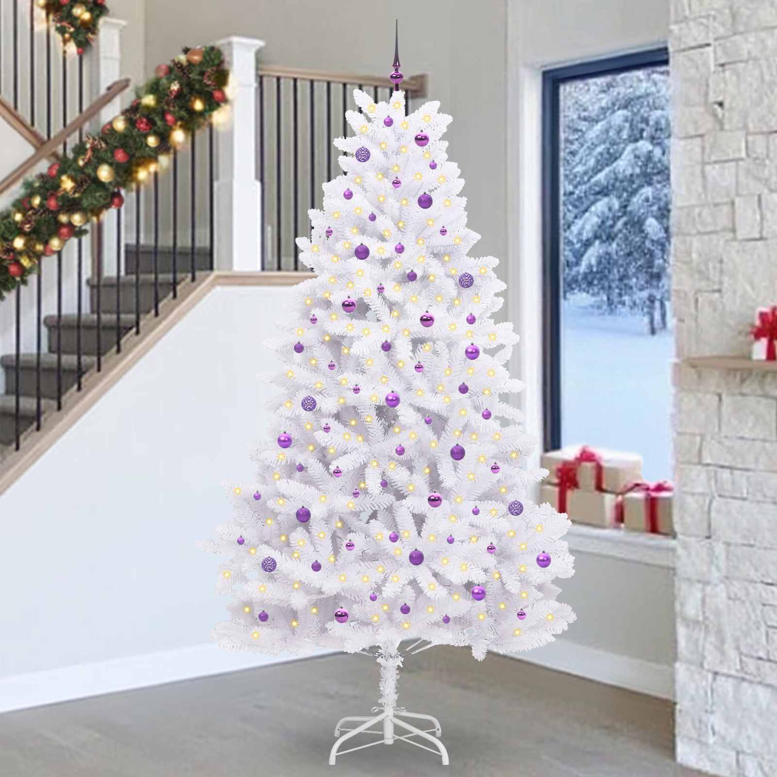 Sapin de Noël Artificiel à Branches Articulées Blanc 270 cm - XIOS