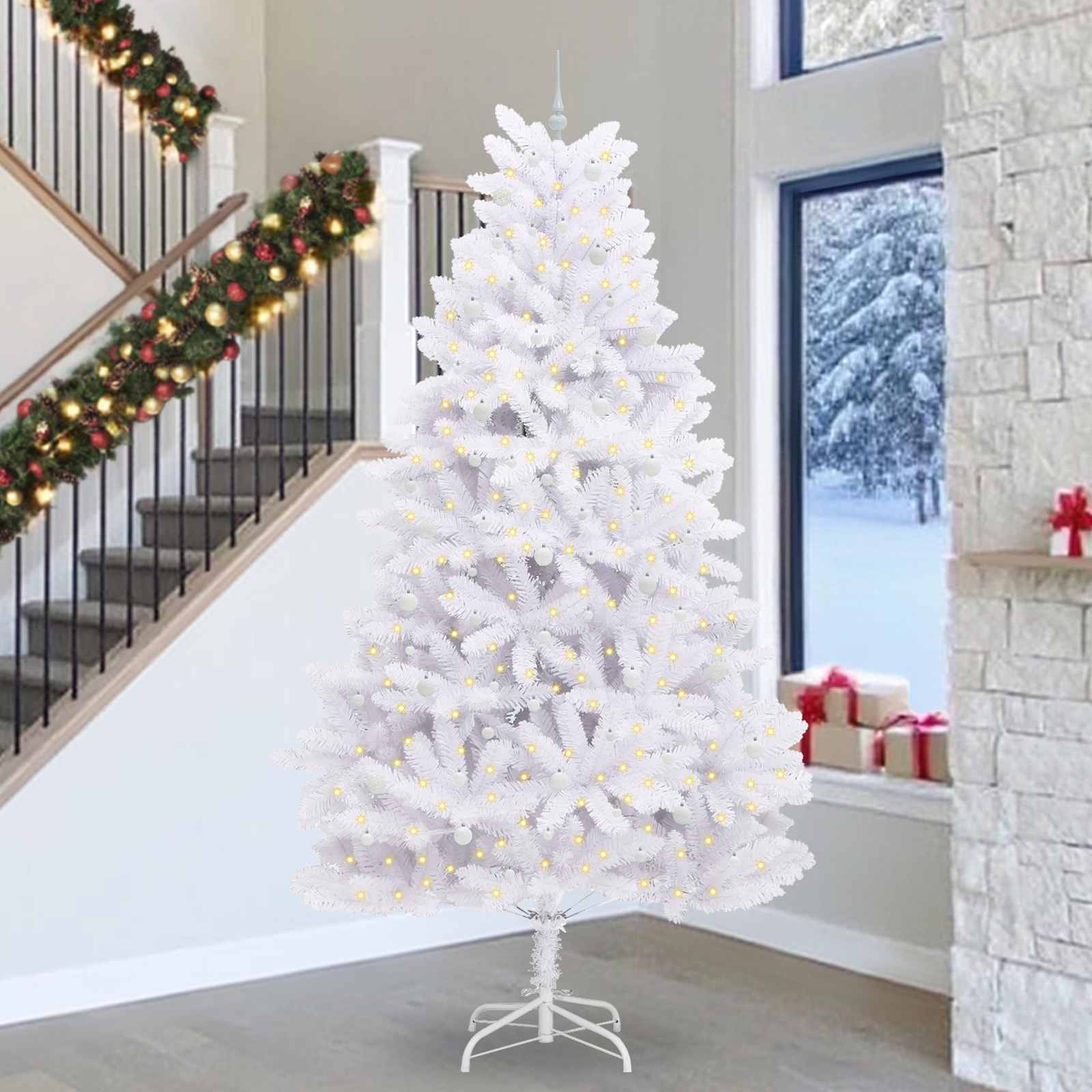 Sapin de Noël Artificiel à Branches Articulées Blanc 300 cm - XIOS
