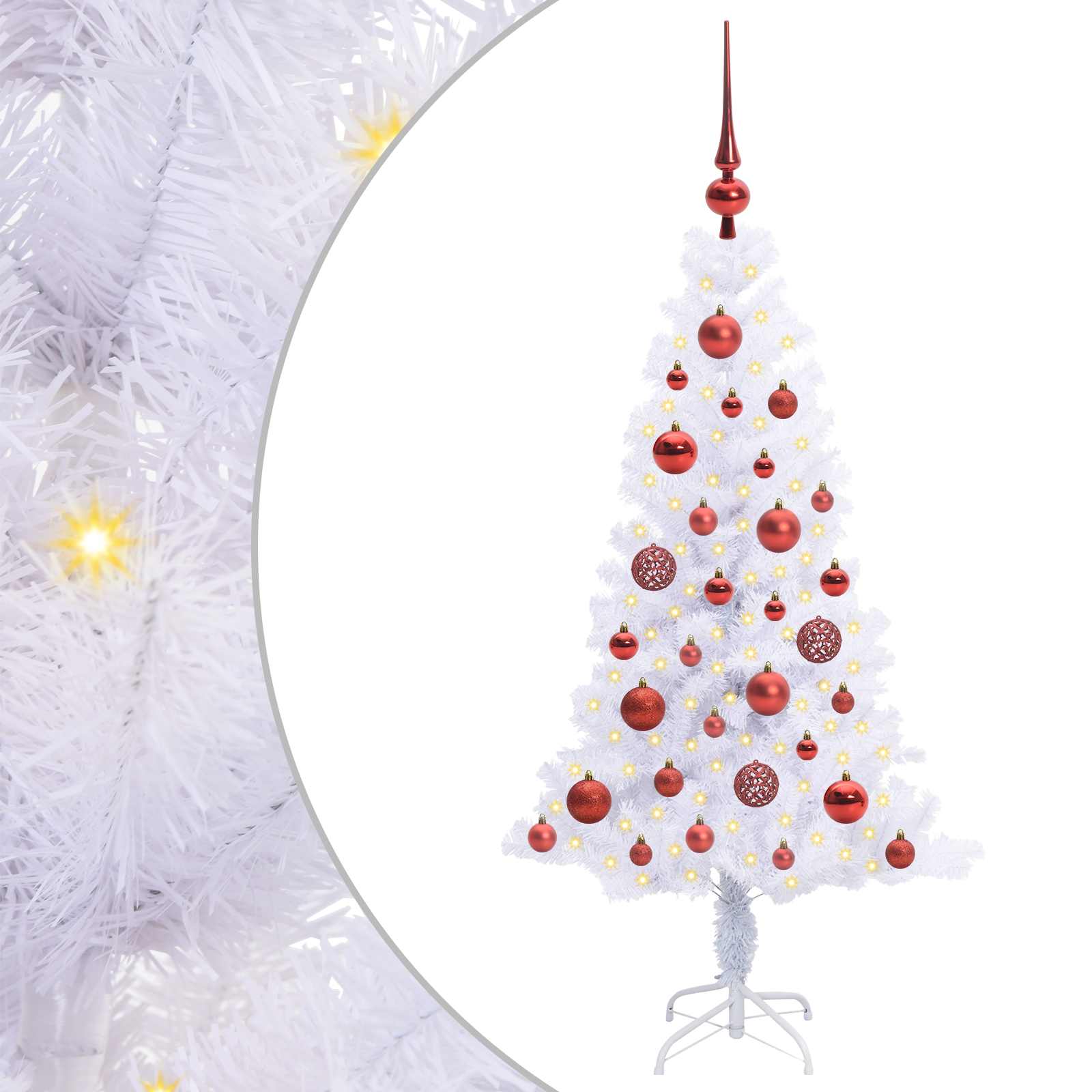 Sapin de Noël artificiel avec 150 LED Blanc 120 cm PVC et Acier - XIOS