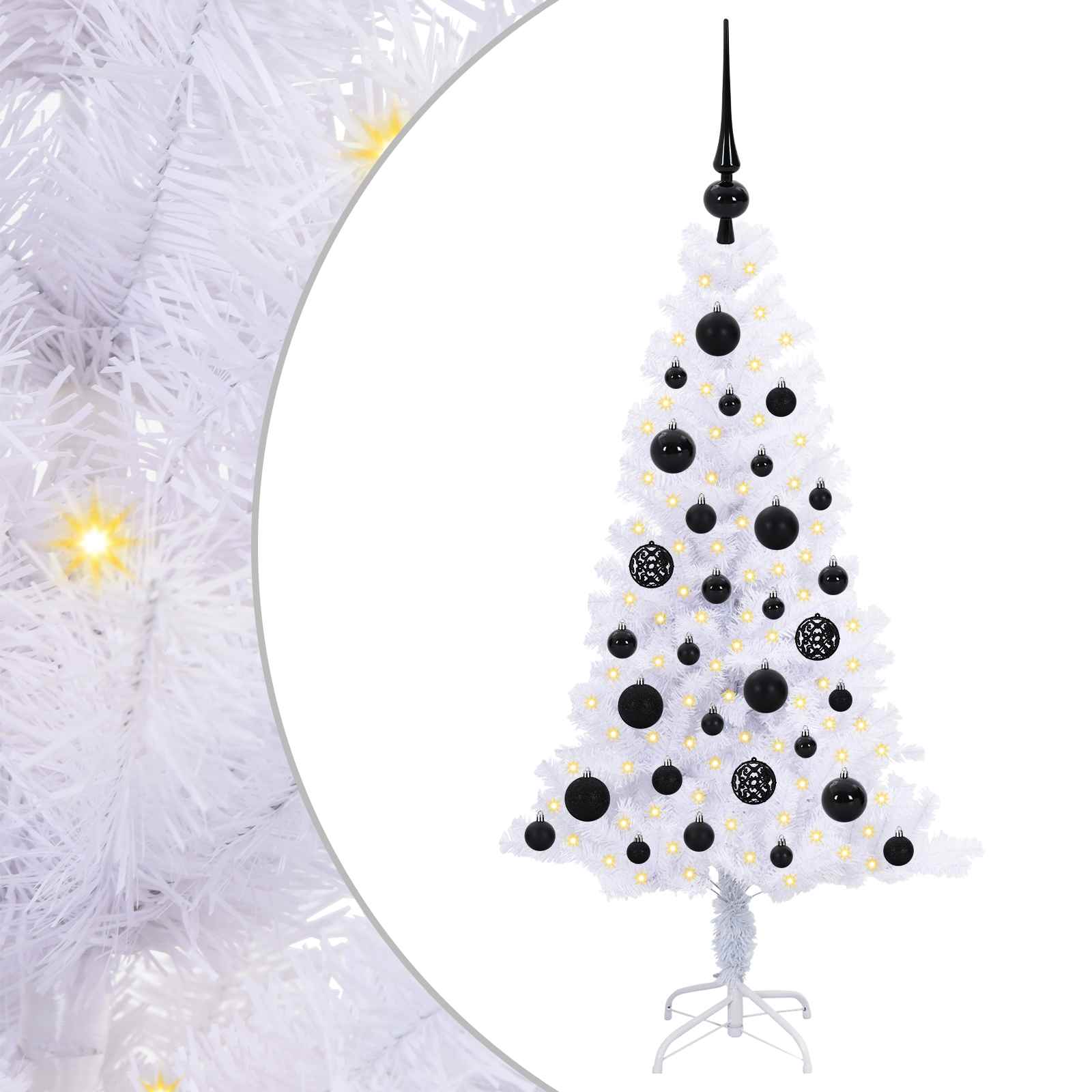 Sapin de Noël artificiel avec 150 LED Blanc 120 cm PVC et Acier - XIOS