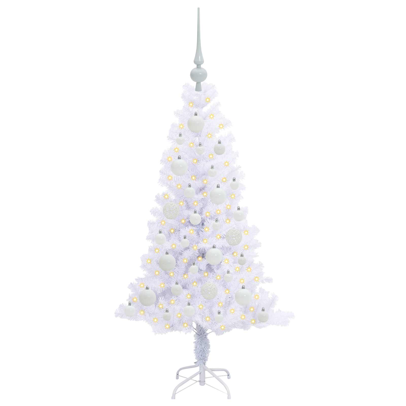 Sapin de Noël artificiel avec 150 LED Blanc 120 cm PVC et Acier - XIOS