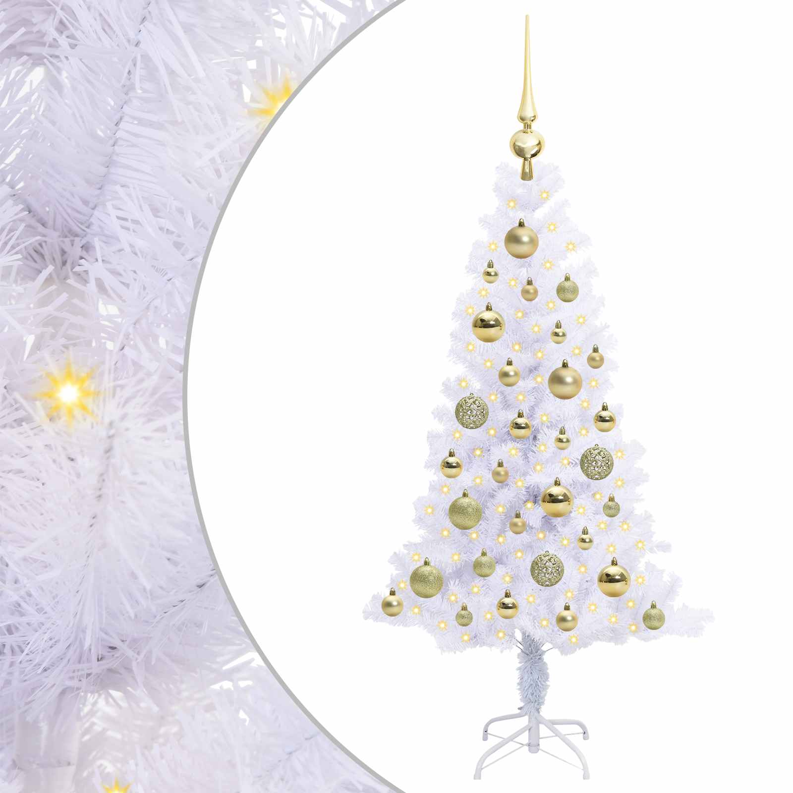 Sapin de Noël artificiel avec 150 LED Blanc 120 cm PVC et Acier - XIOS