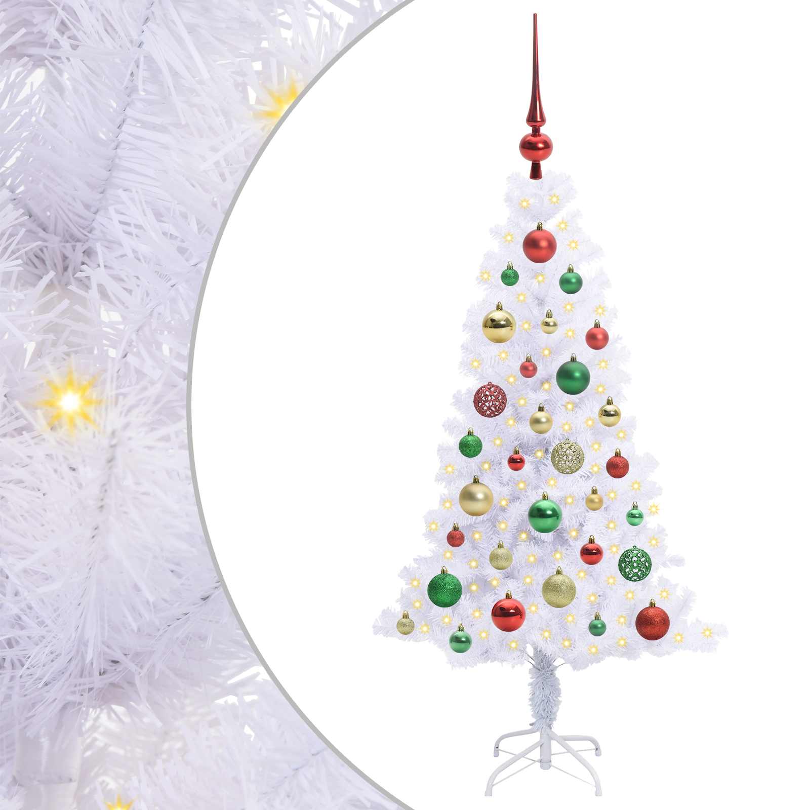 Sapin de Noël artificiel avec 150 LED Blanc 120 cm PVC et Acier - XIOS