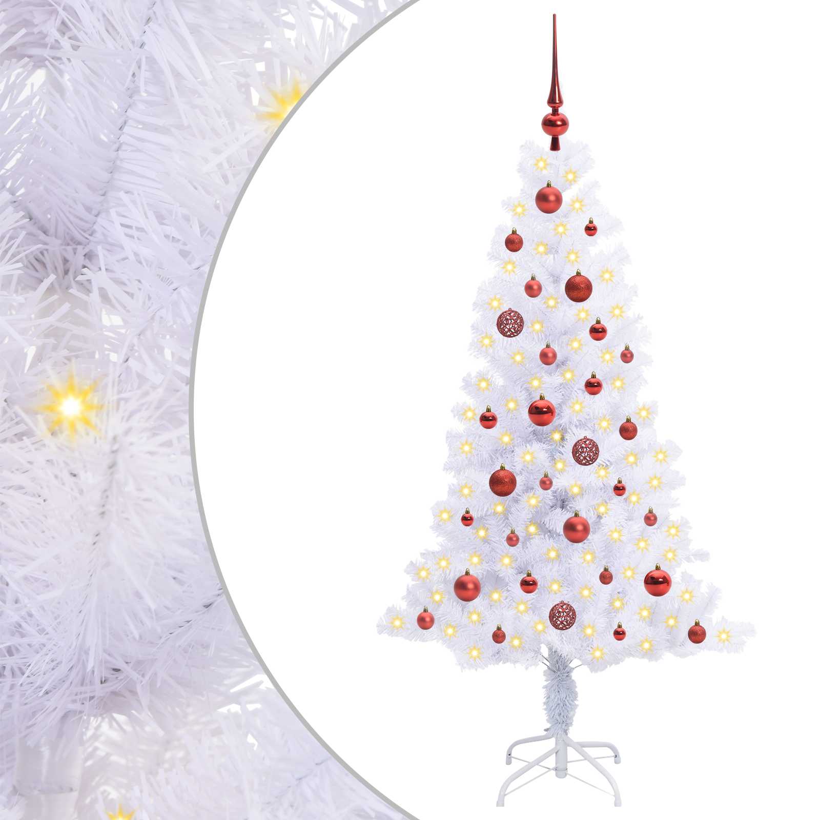 Sapin de Noël artificiel avec 150 LED Blanc 150 cm PVC et Acier - XIOS