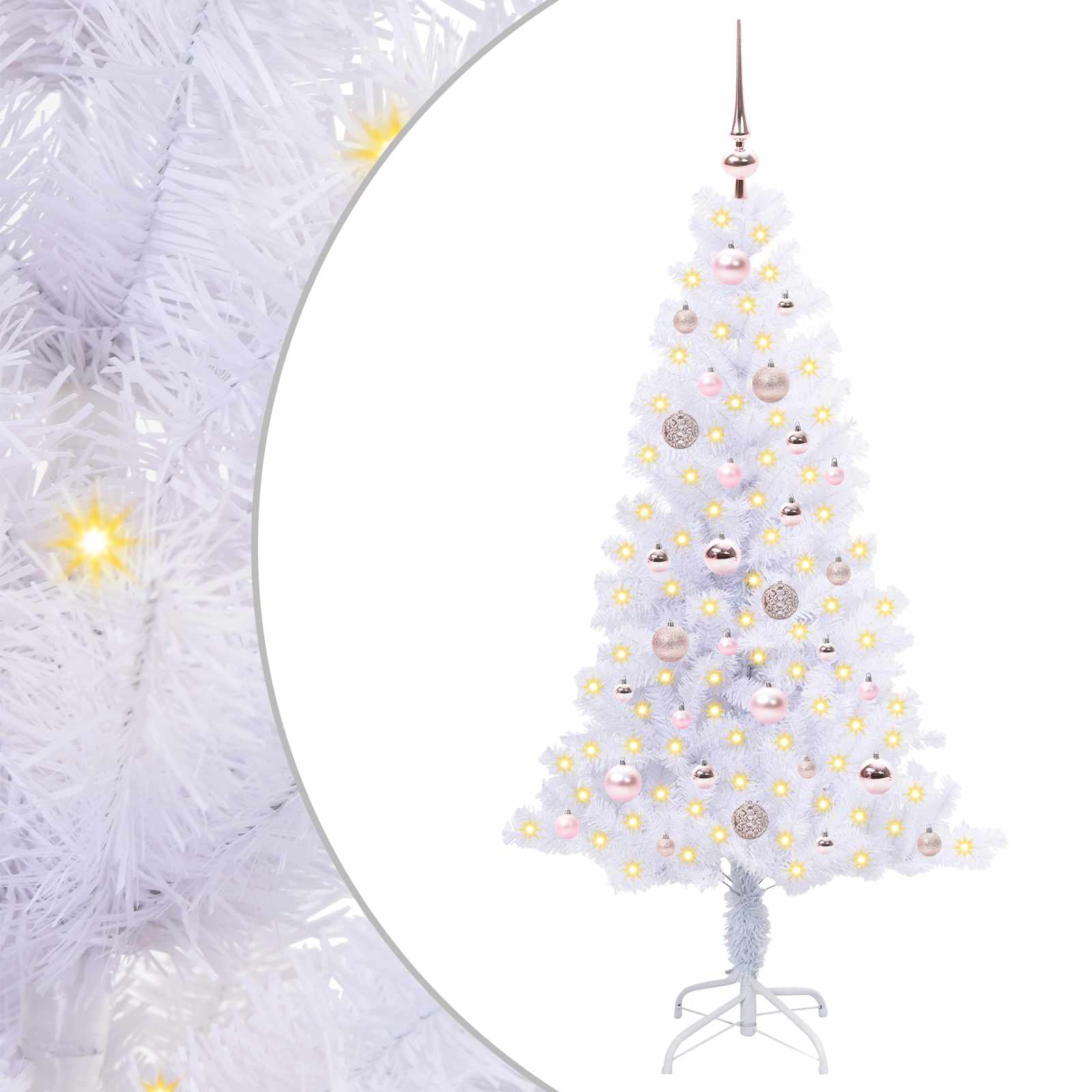 Sapin de Noël artificiel avec 150 LED Blanc 150 cm PVC et Acier - XIOS