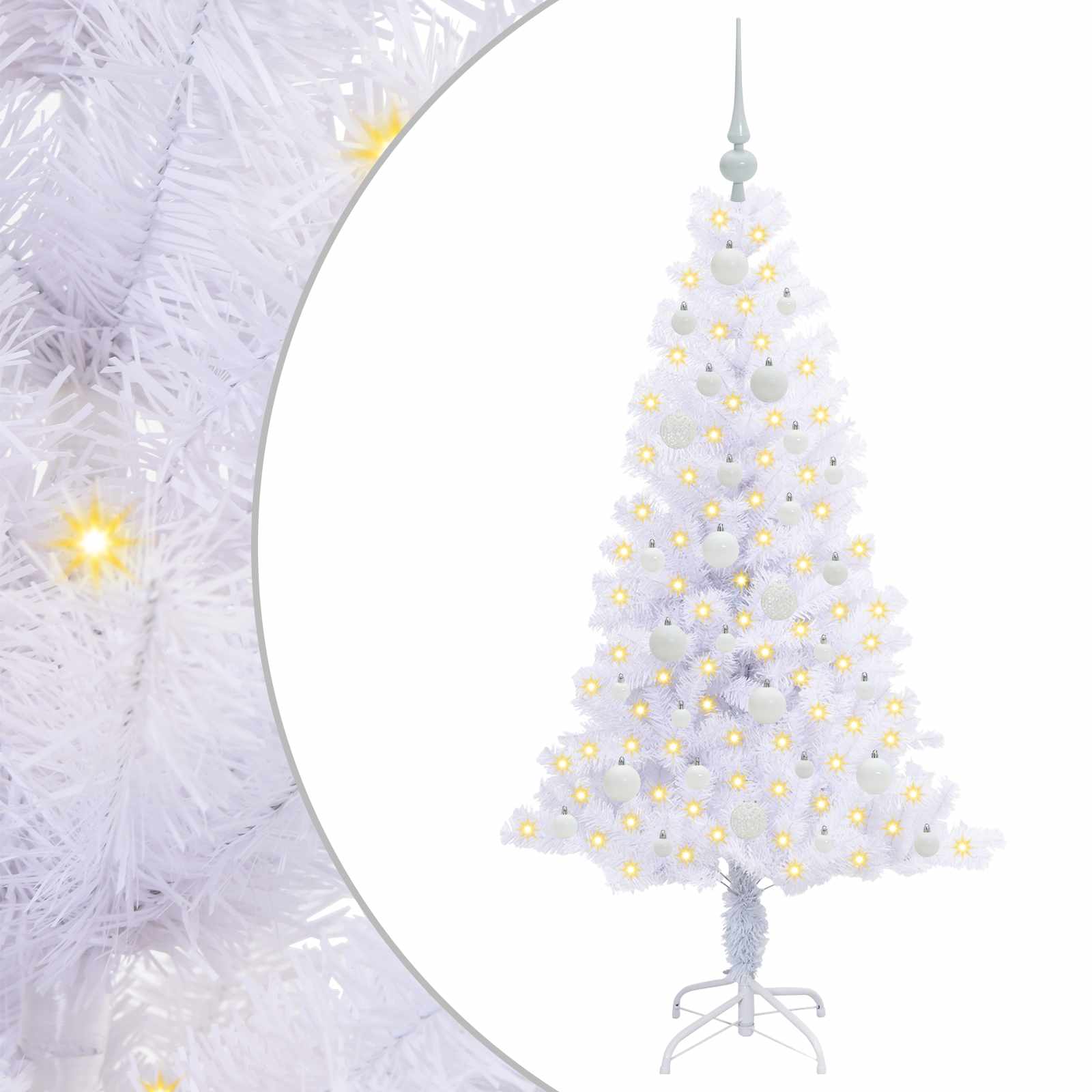 Sapin de Noël artificiel avec 150 LED Blanc 150 cm PVC et Acier - XIOS