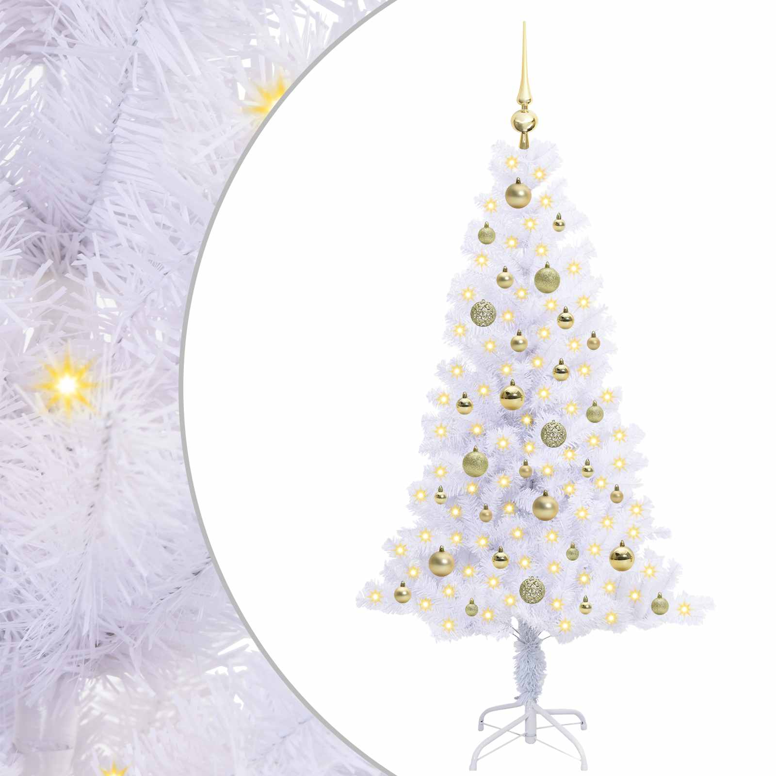Sapin de Noël artificiel avec 150 LED Blanc 150 cm PVC et Acier - XIOS