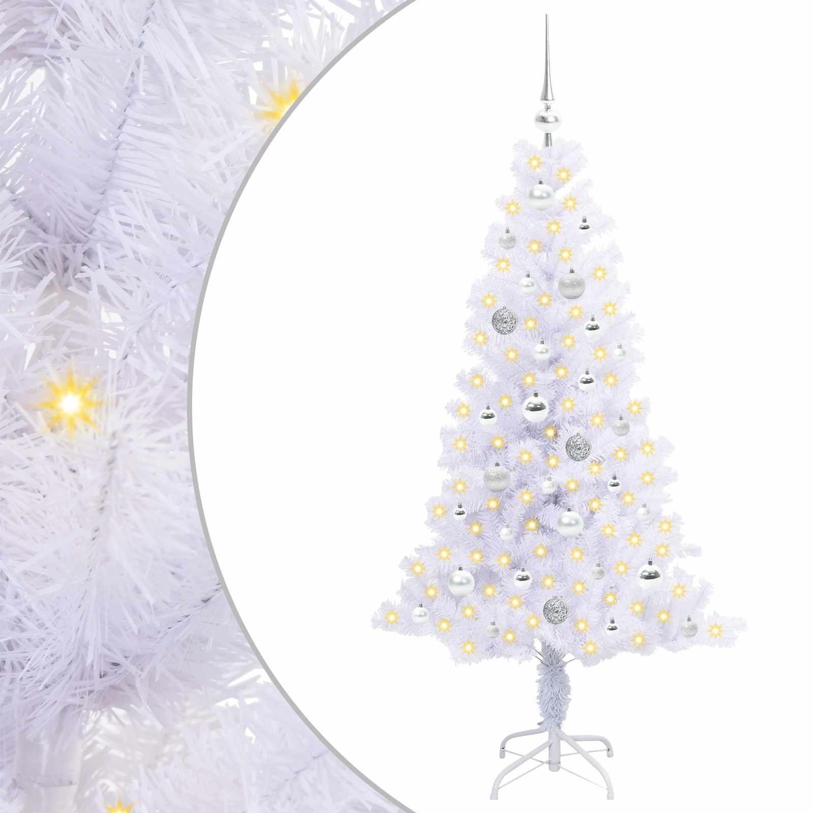 Sapin de Noël artificiel avec 150 LED Blanc 150 cm PVC et Acier - XIOS