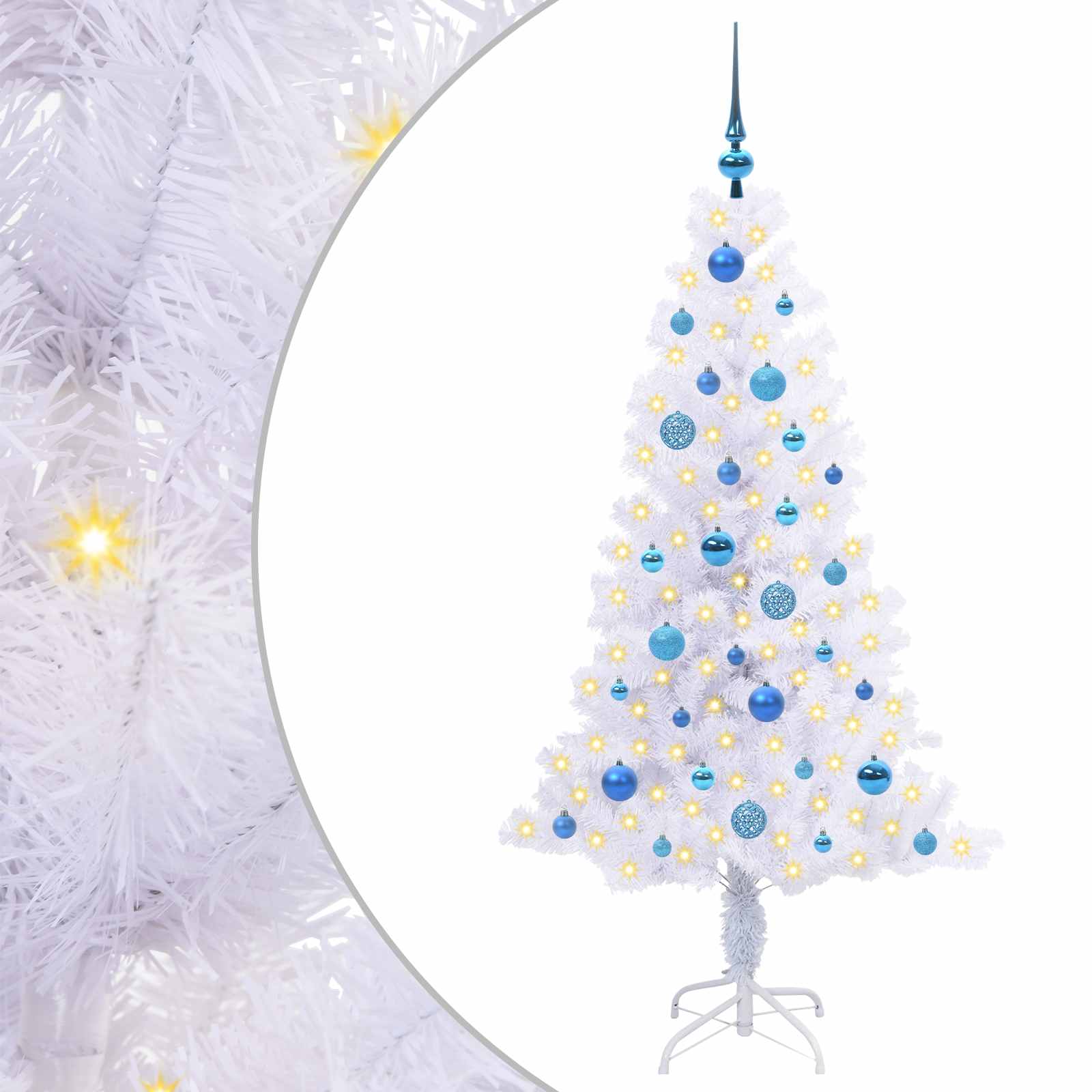 Sapin de Noël artificiel avec 150 LED Blanc 150 cm PVC et Acier - XIOS
