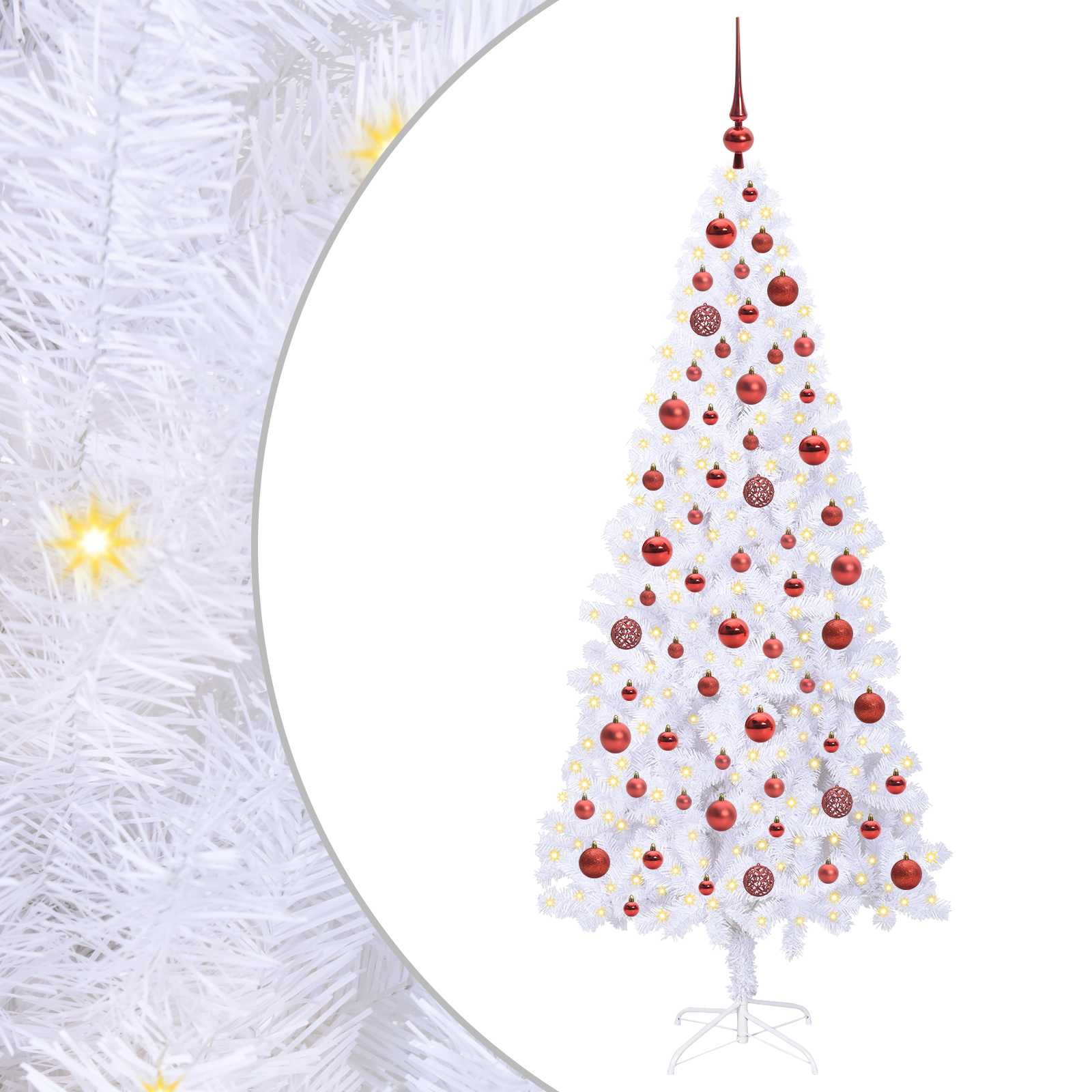 Sapin de Noël artificiel avec 300 LED Blanc 180 cm PVC et Acier - XIOS