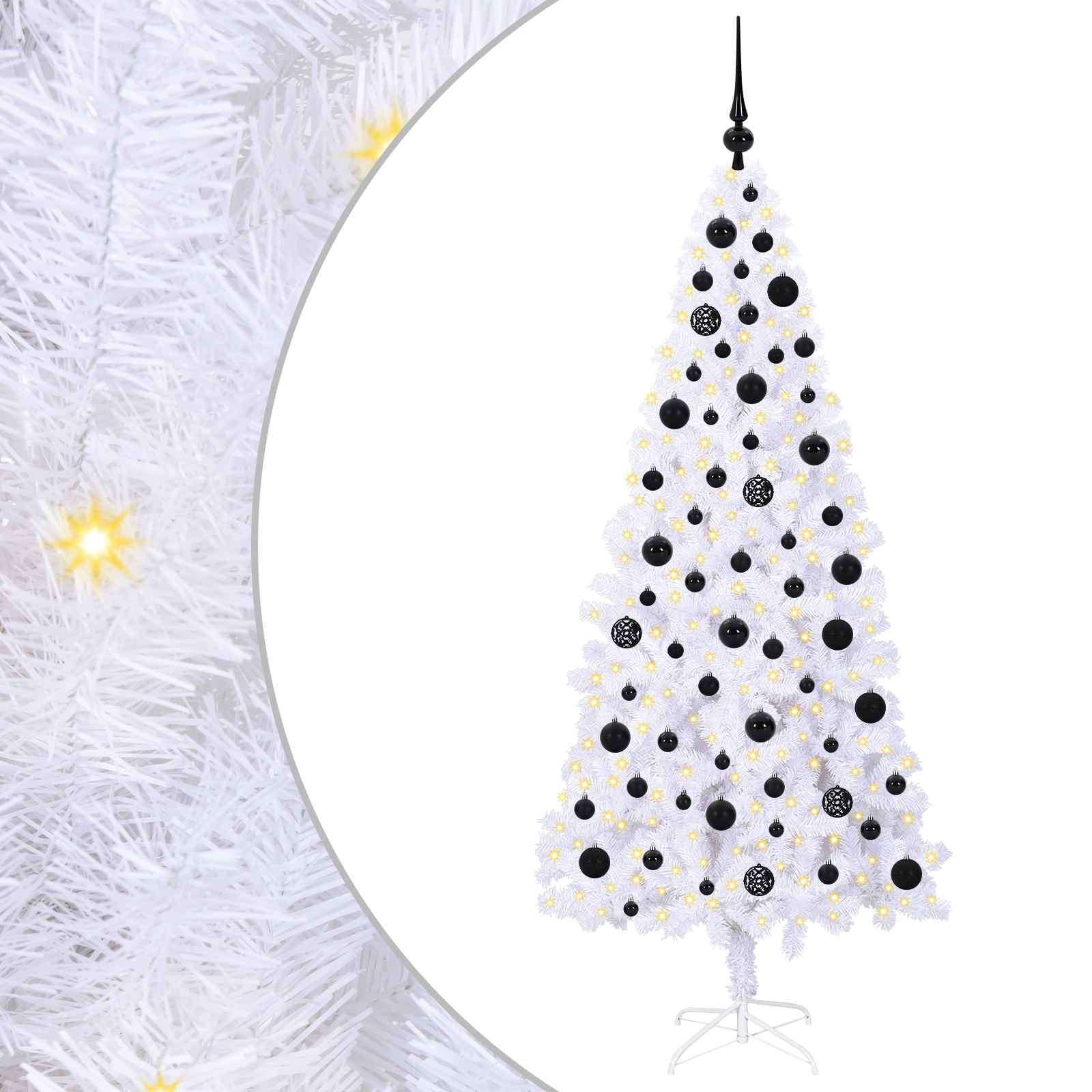 Sapin de Noël artificiel avec 300 LED Blanc 180 cm PVC et Acier - XIOS