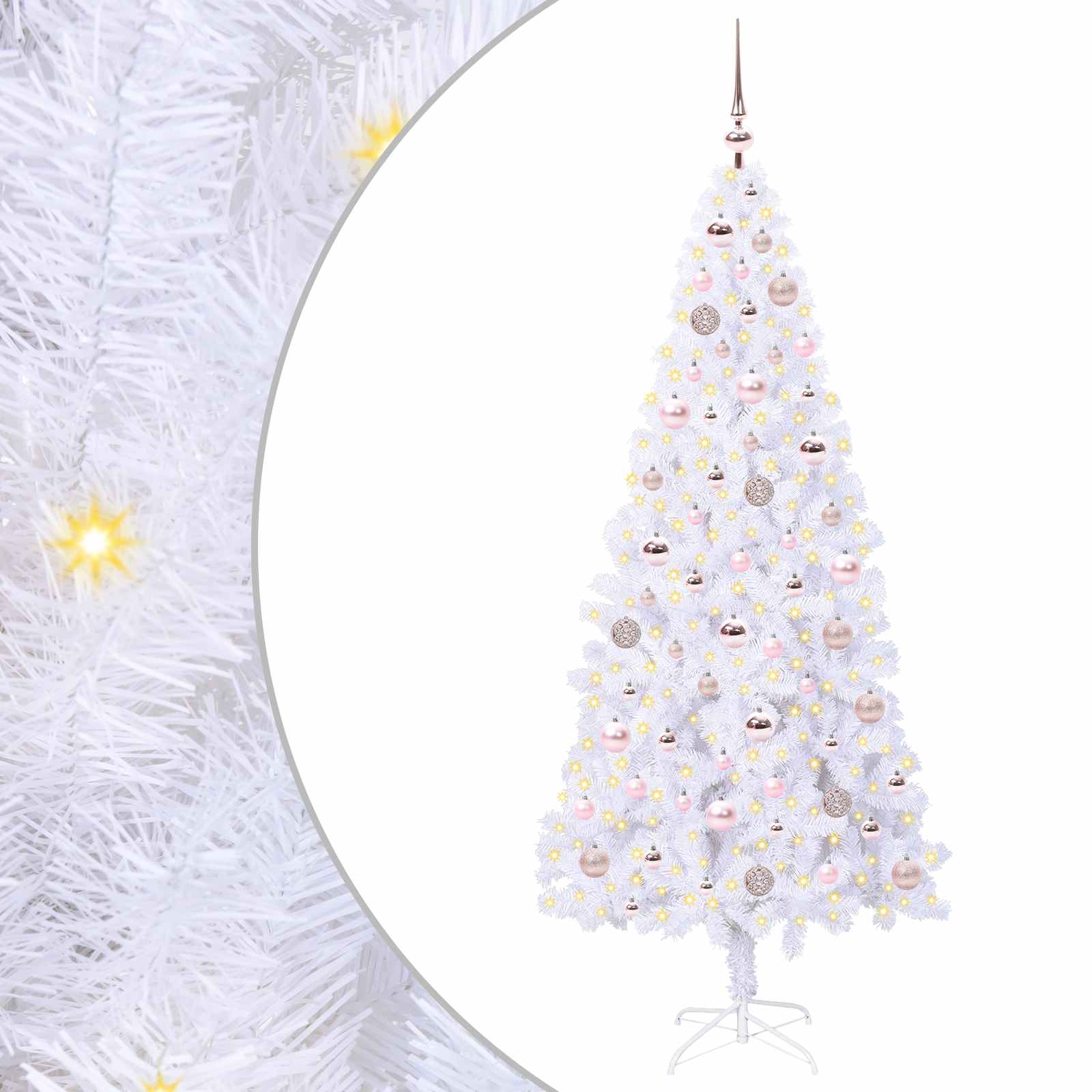 Sapin de Noël artificiel avec 300 LED Blanc 180 cm PVC et Acier - XIOS