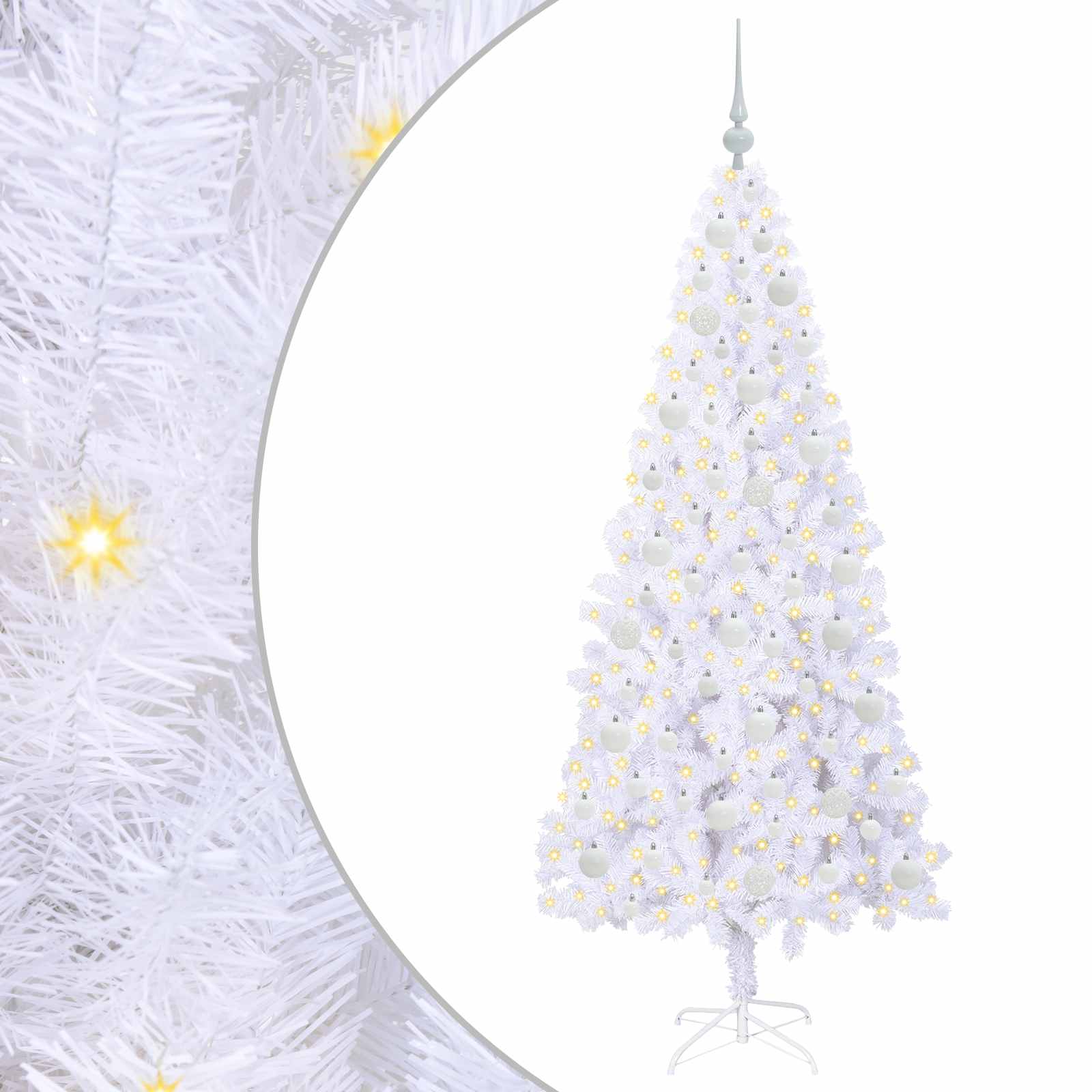 Sapin de Noël artificiel avec 300 LED Blanc 180 cm PVC et Acier - XIOS