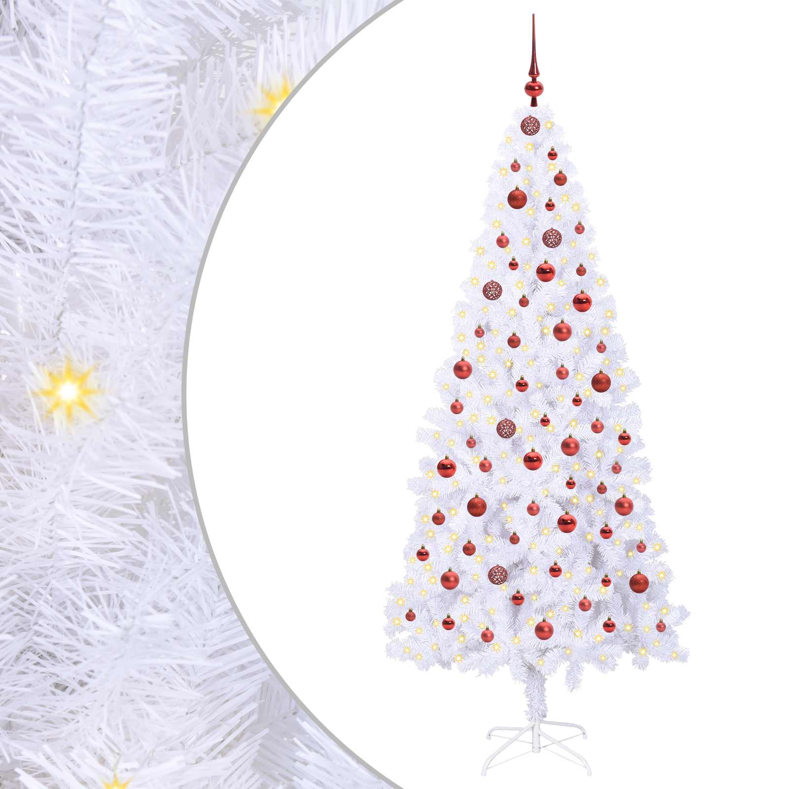 Sapin de Noël artificiel avec 300 LED Blanc 210 cm PVC et Acier - XIOS