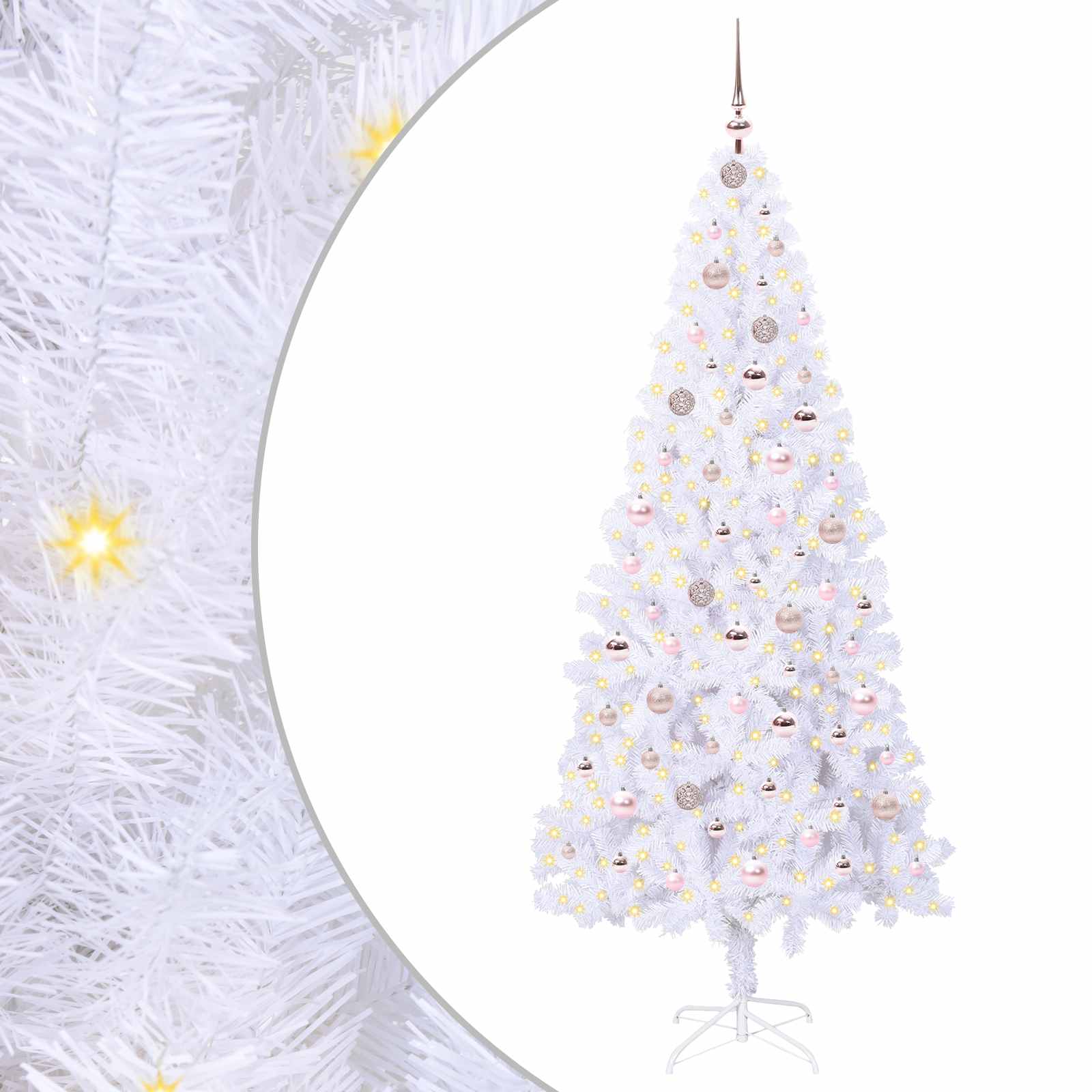 Sapin de Noël artificiel avec 300 LED Blanc 210 cm PVC et Acier - XIOS